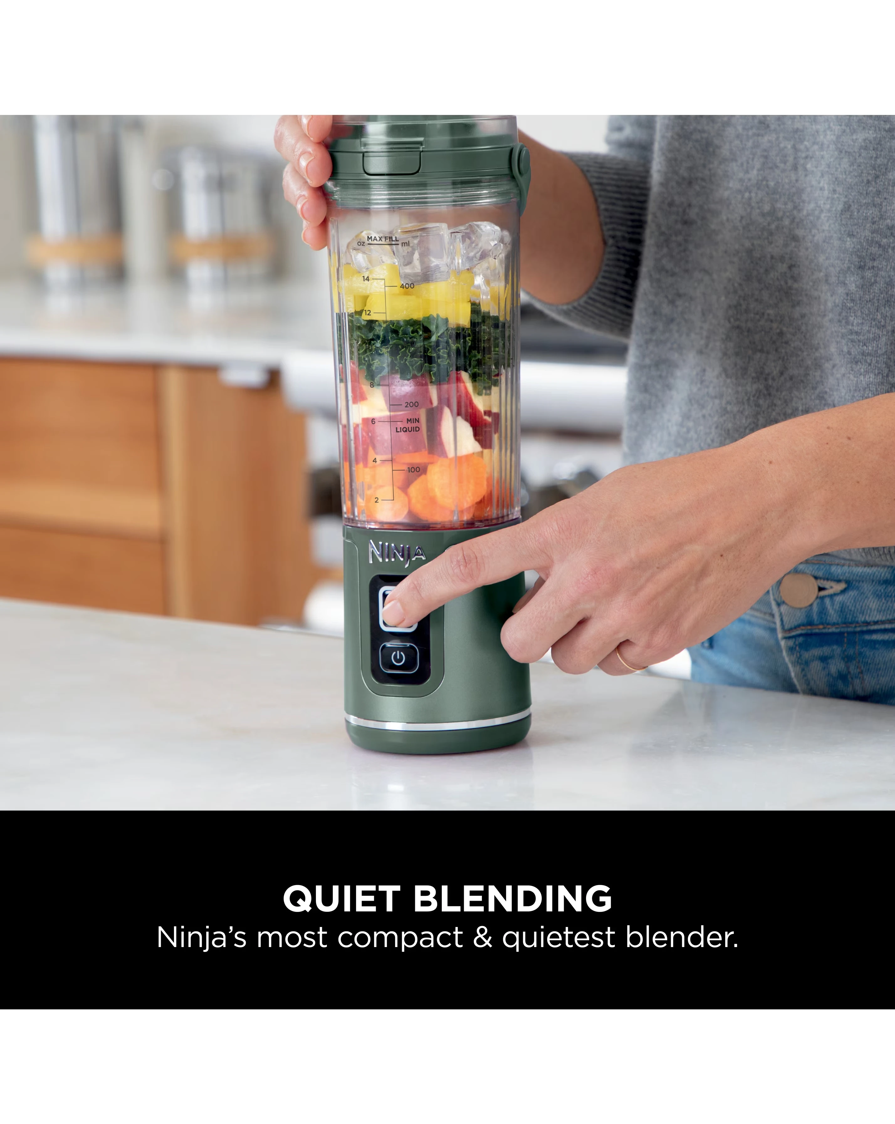 Ninja Blast Cordless Portable Blender Forest Green BC151UKEM 20 Ninja Blast Cordless Portable Blender Forest Green BC151UKEM