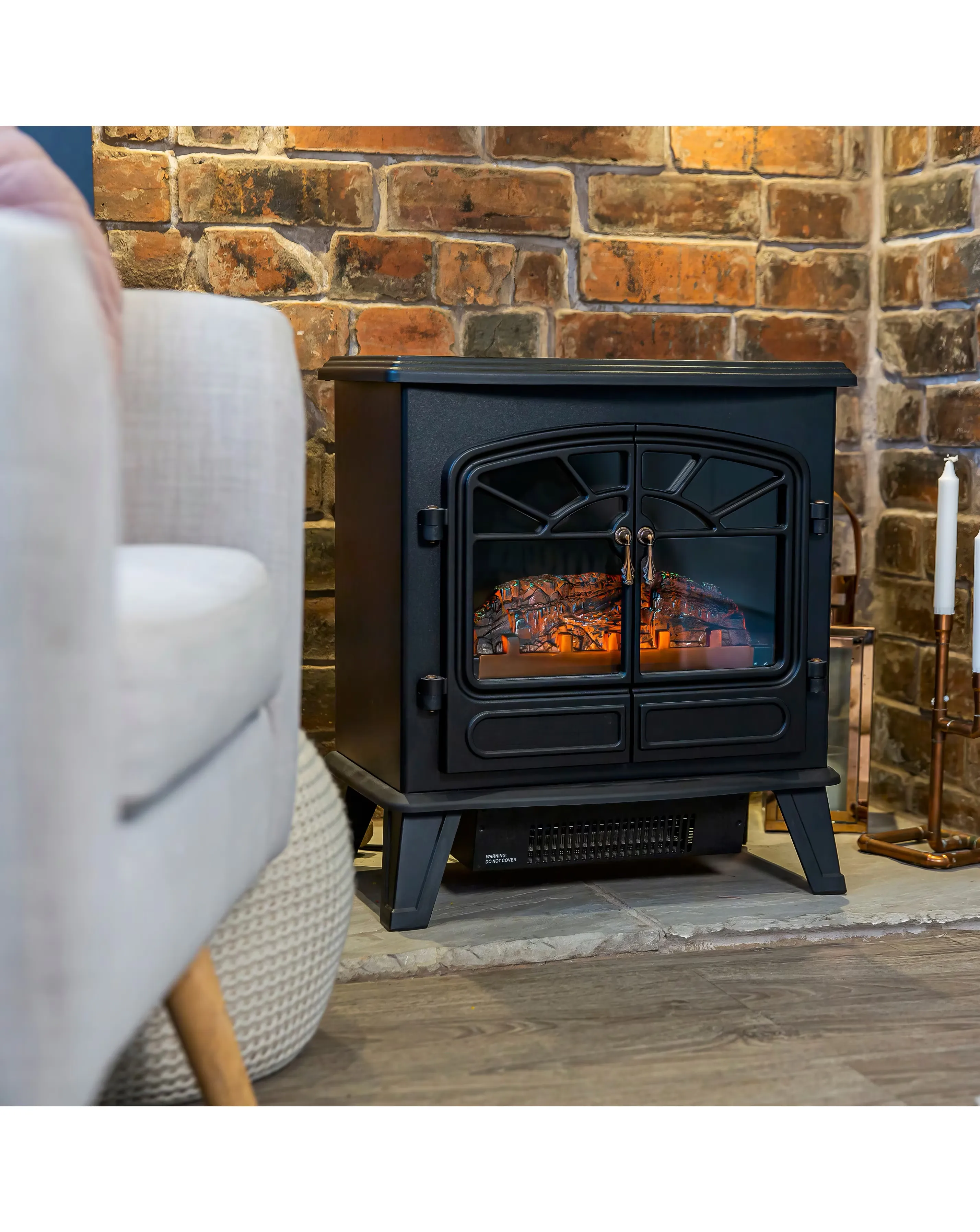 Russell Hobbs Black Double Door 1.85kW Electric Fire Stove 3 Russell Hobbs Black Double Door 1.85kW Electric Fire Stove