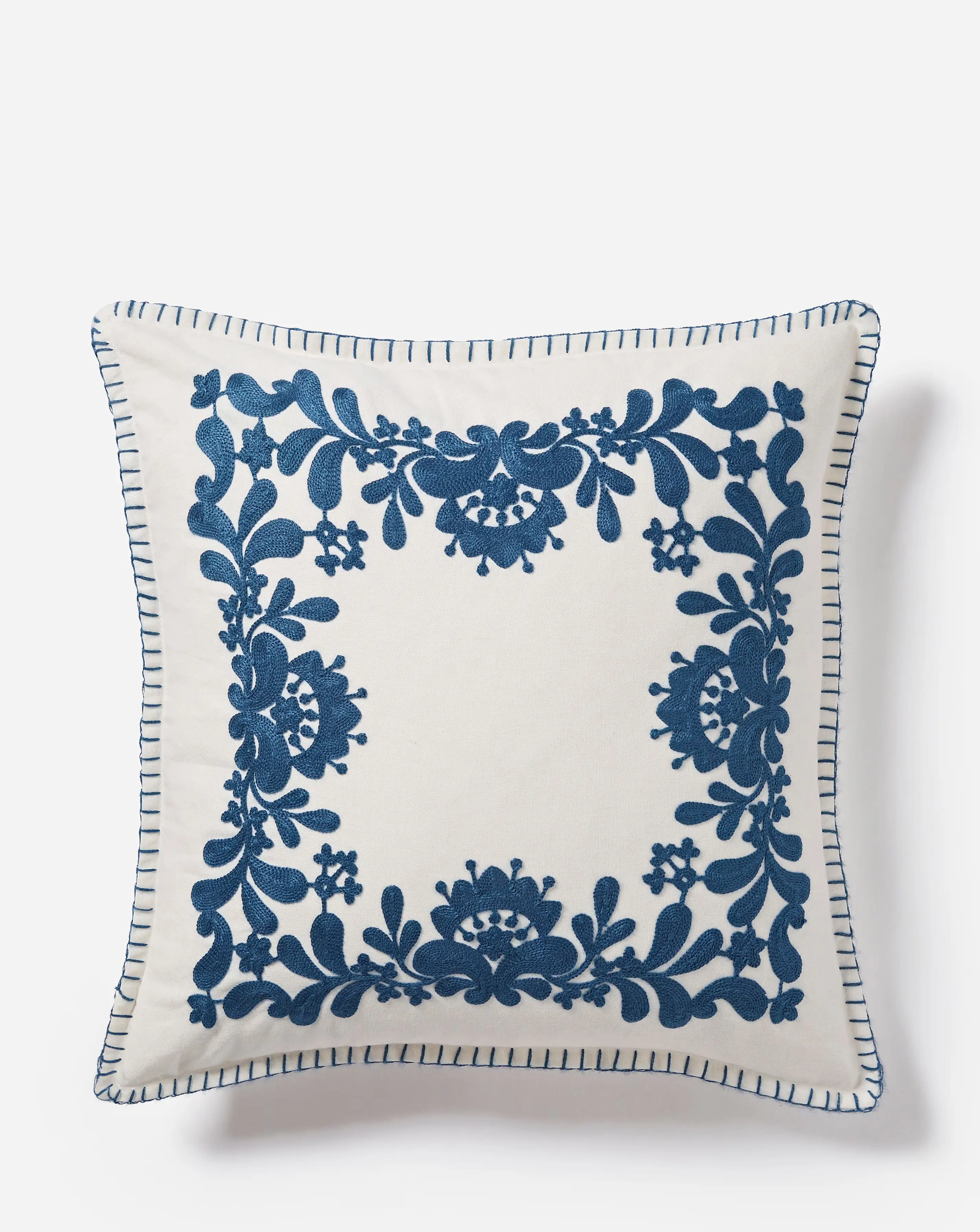 Mia Embroidered Border Floral Cushion 2 Mia Embroidered Border Floral Cushion