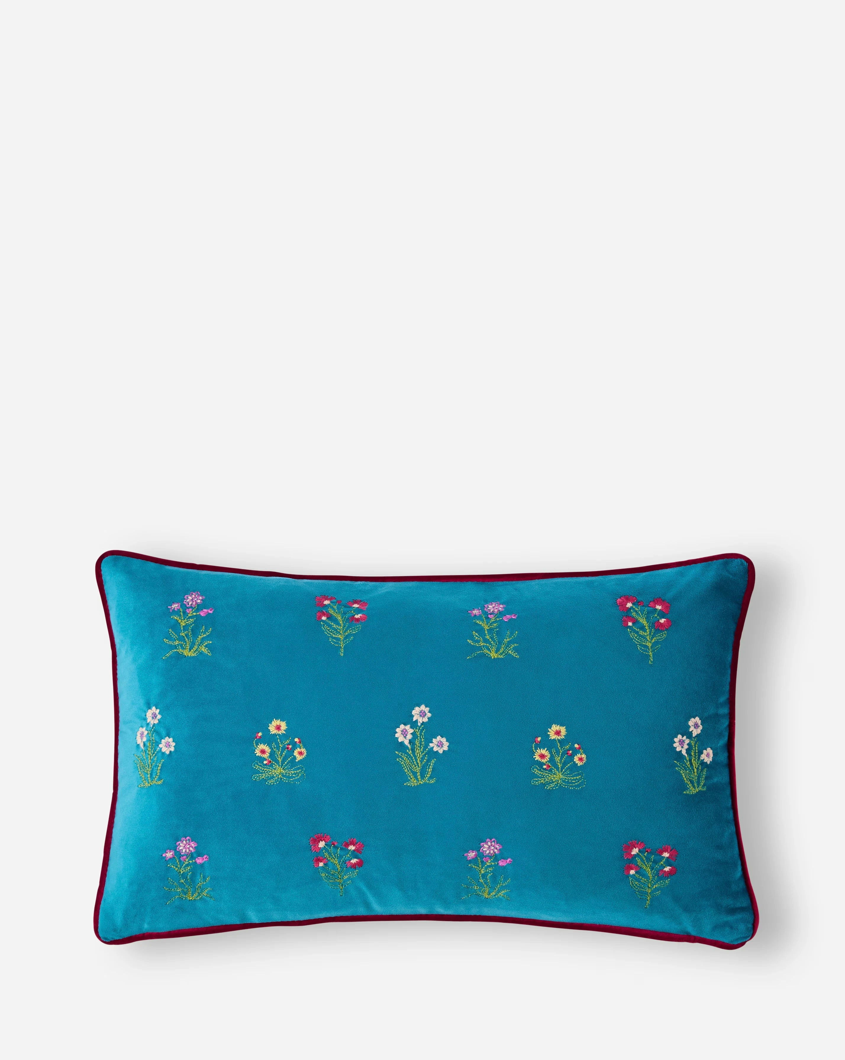 Chrissy Velvet Embroidered Boudoir Cushion 2 Chrissy Velvet Embroidered Boudoir Cushion