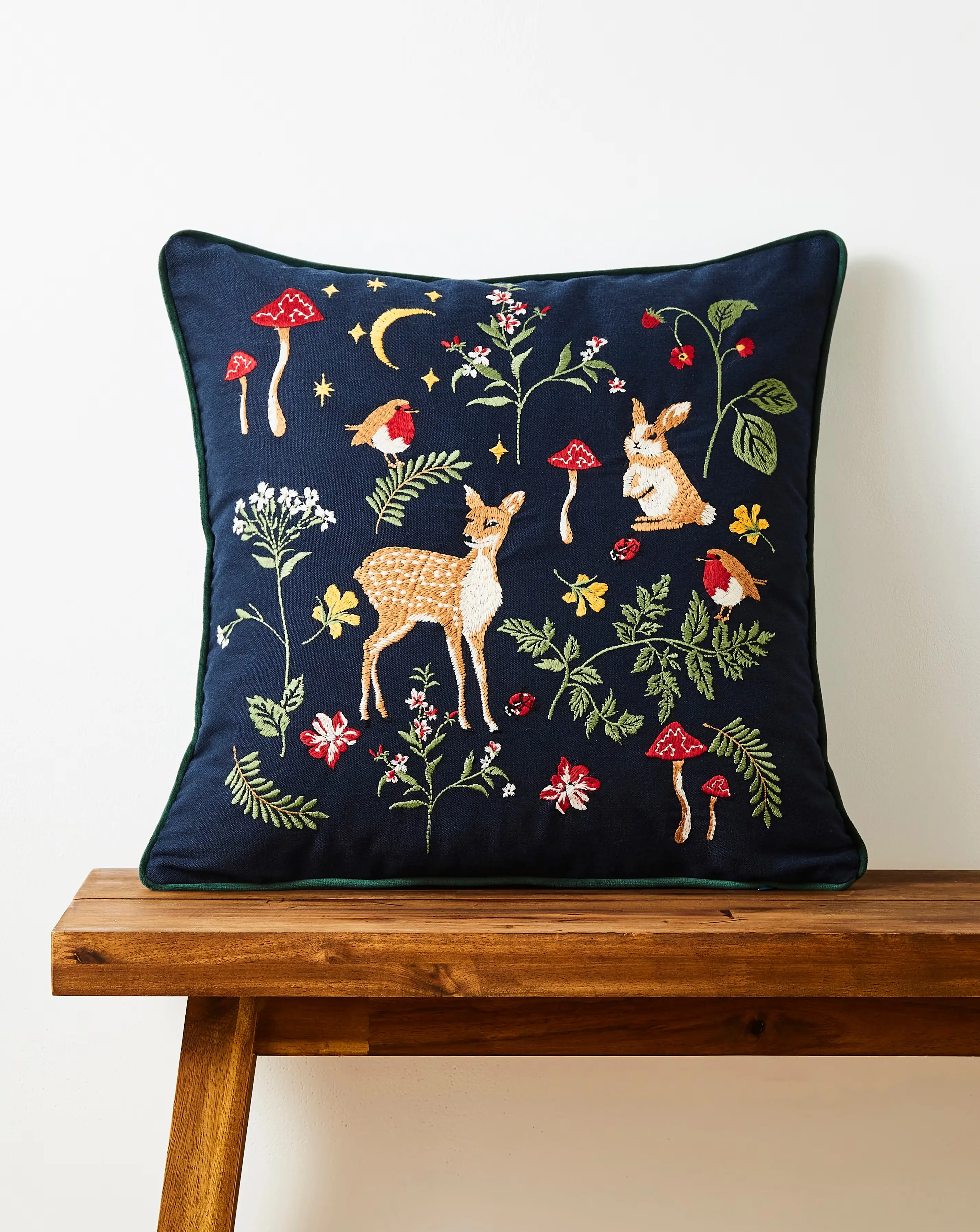 Woodland Animals Embroidered Cushion 1 Woodland Animals Embroidered Cushion