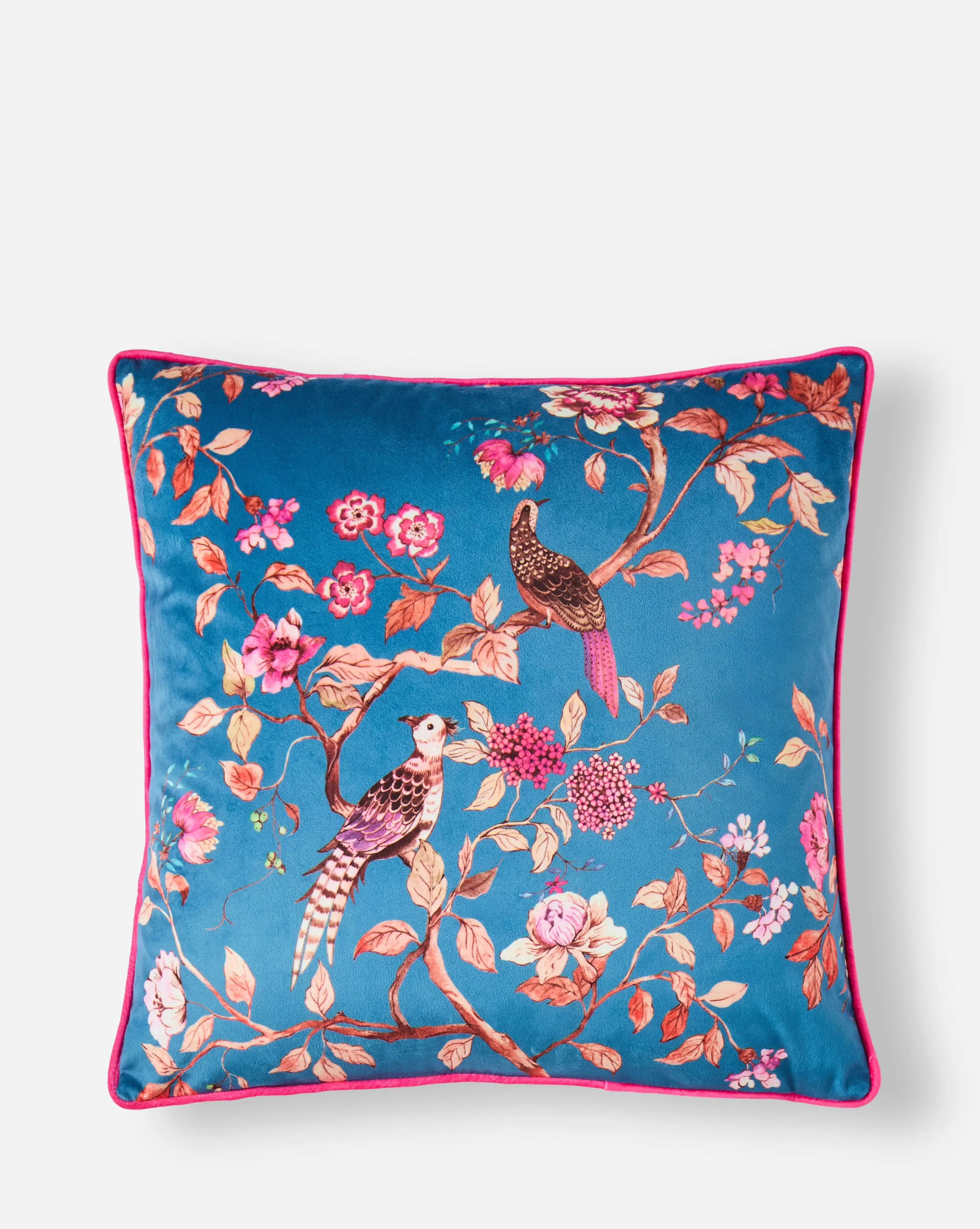 Oriental Birds Velvet Printed Cushion 2 Oriental Birds Velvet Printed Cushion