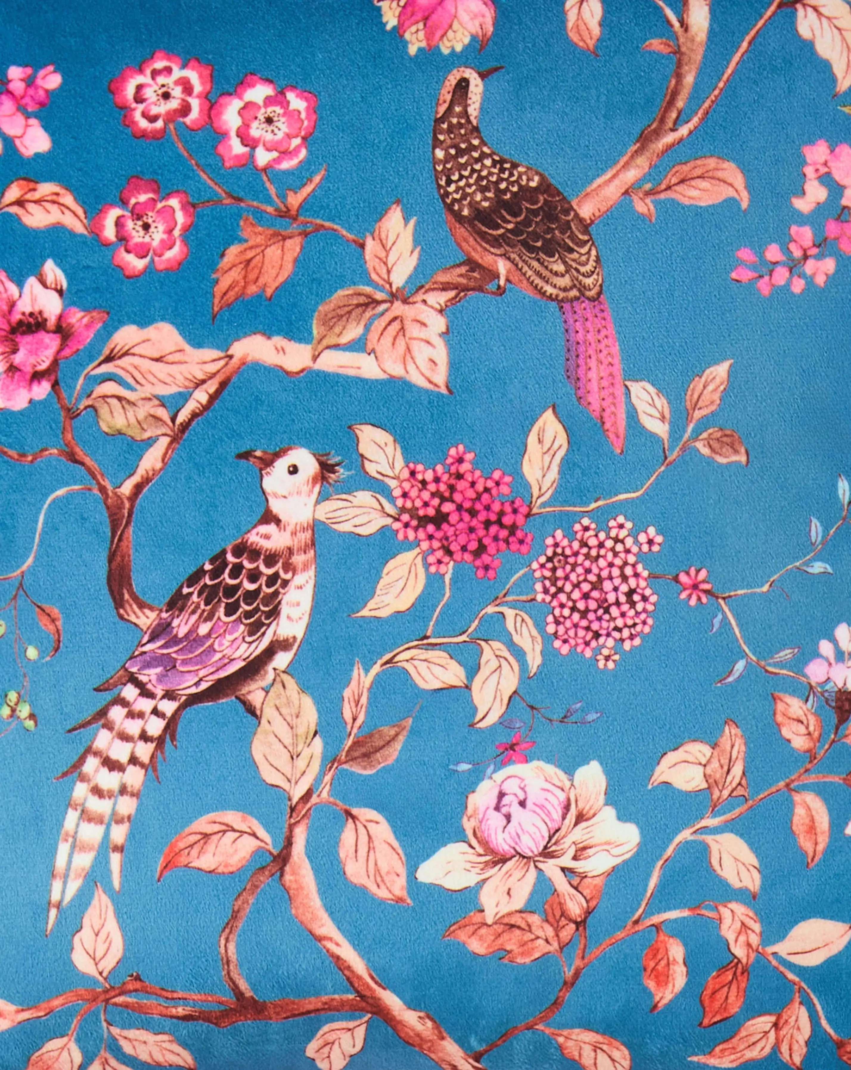 Oriental Birds Velvet Printed Cushion 4 Oriental Birds Velvet Printed Cushion