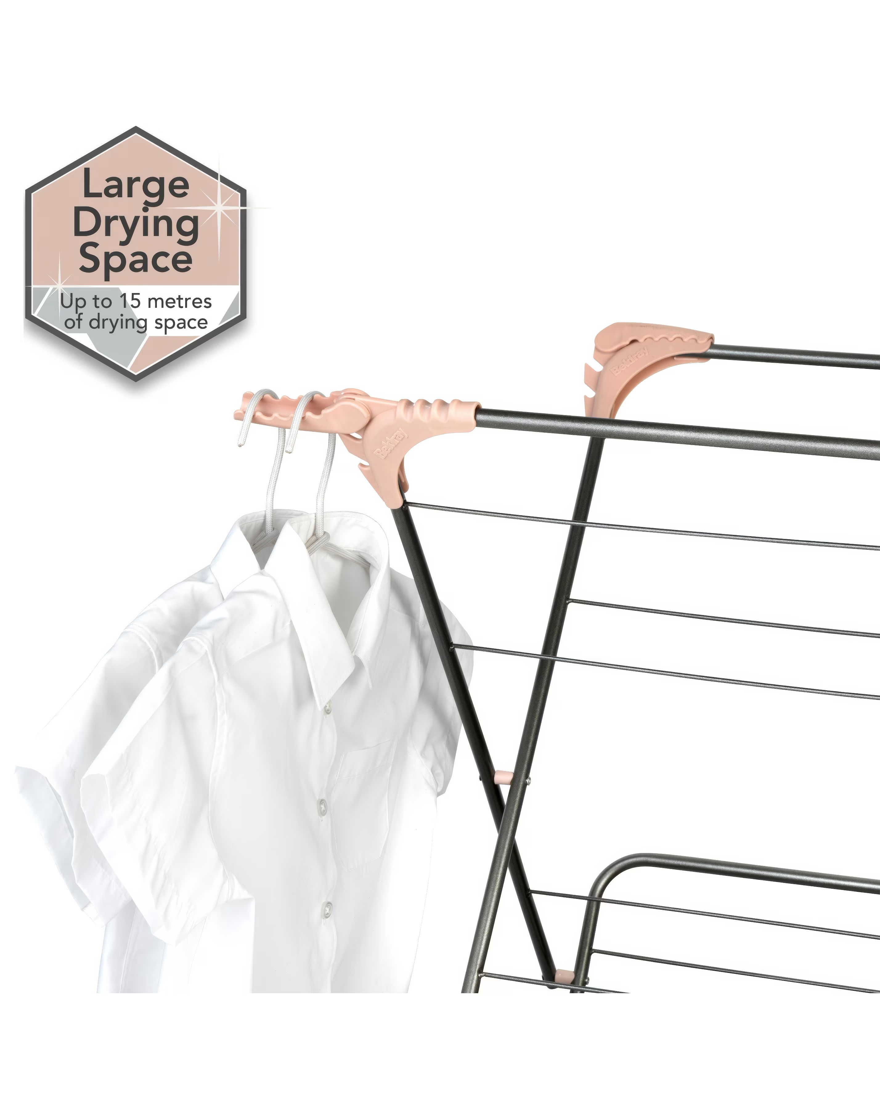 Beldray Pink & Graphite Elegant 3 Tier Clothes Airer 15M 6 Beldray Pink & Graphite Elegant 3 Tier Clothes Airer 15M