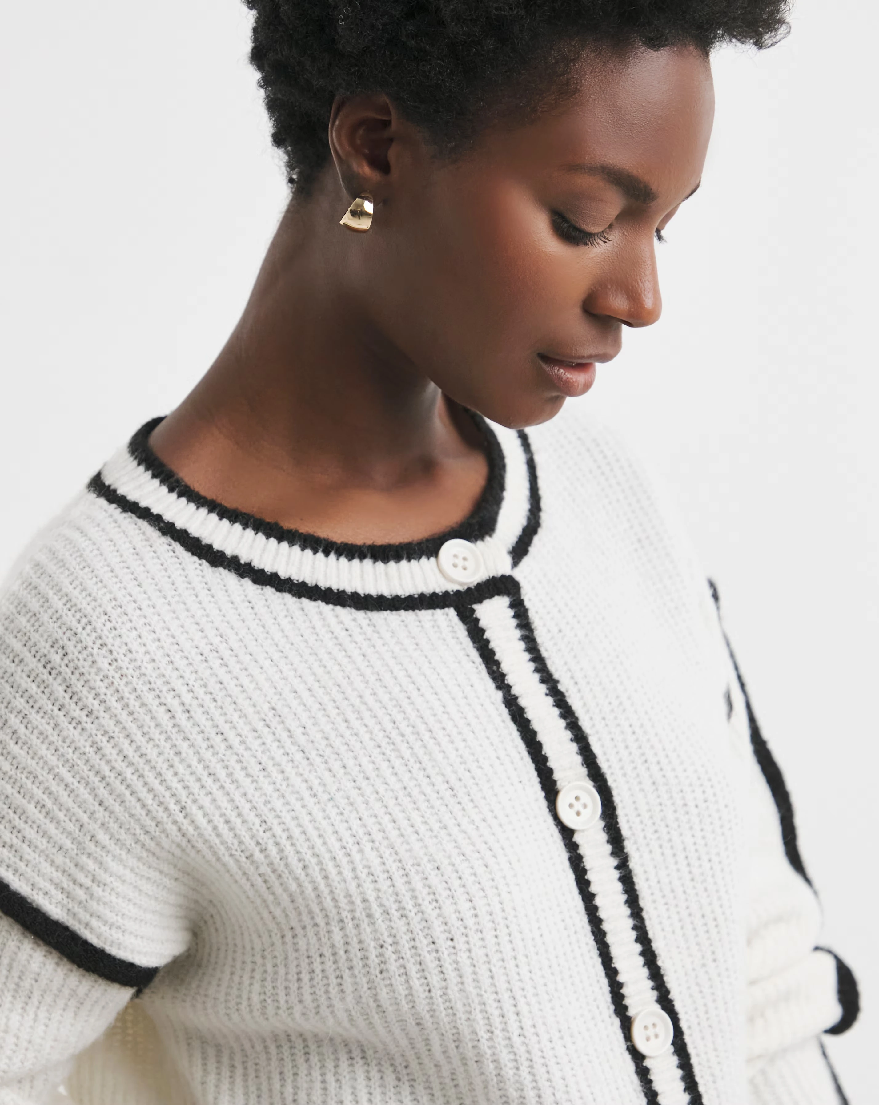 Tipping Detail Cardigan 1 Tipping Detail Cardigan