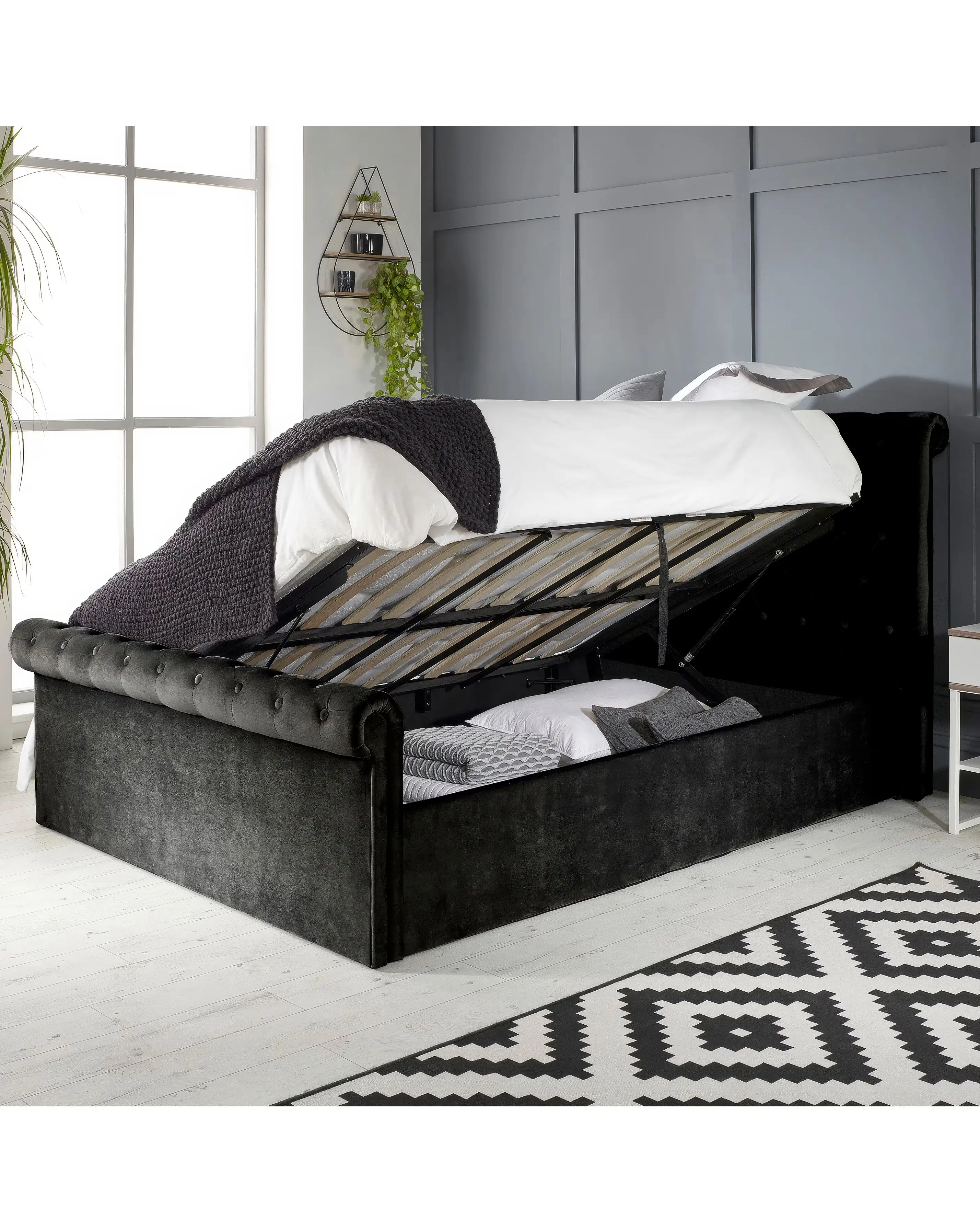 Aspire Chesterfield Side Lift Ottoman Bed 4 Aspire Chesterfield Side Lift Ottoman Bed