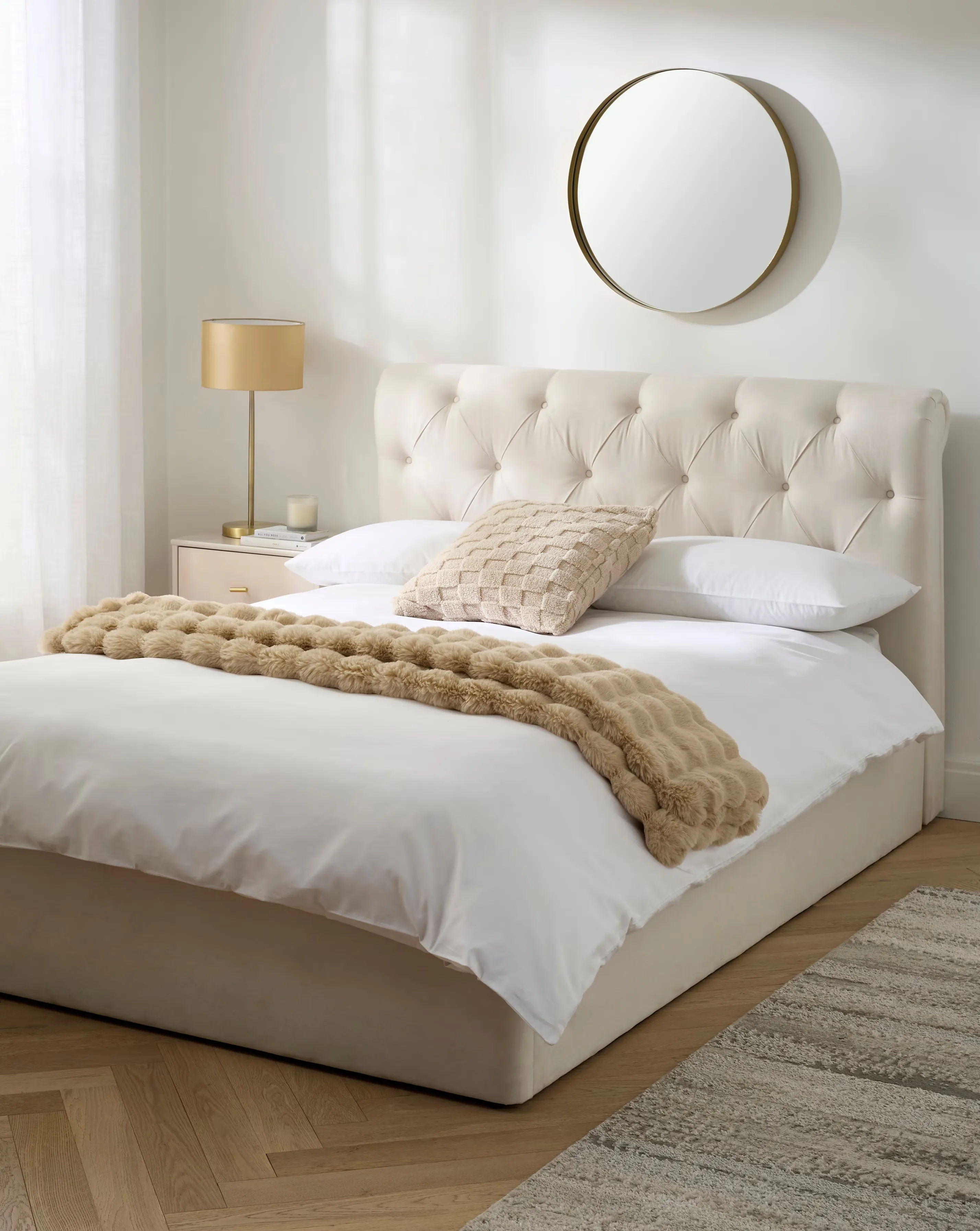 Megin Buttoned Ottoman Bed Frame 1 Megin Buttoned Ottoman Bed Frame