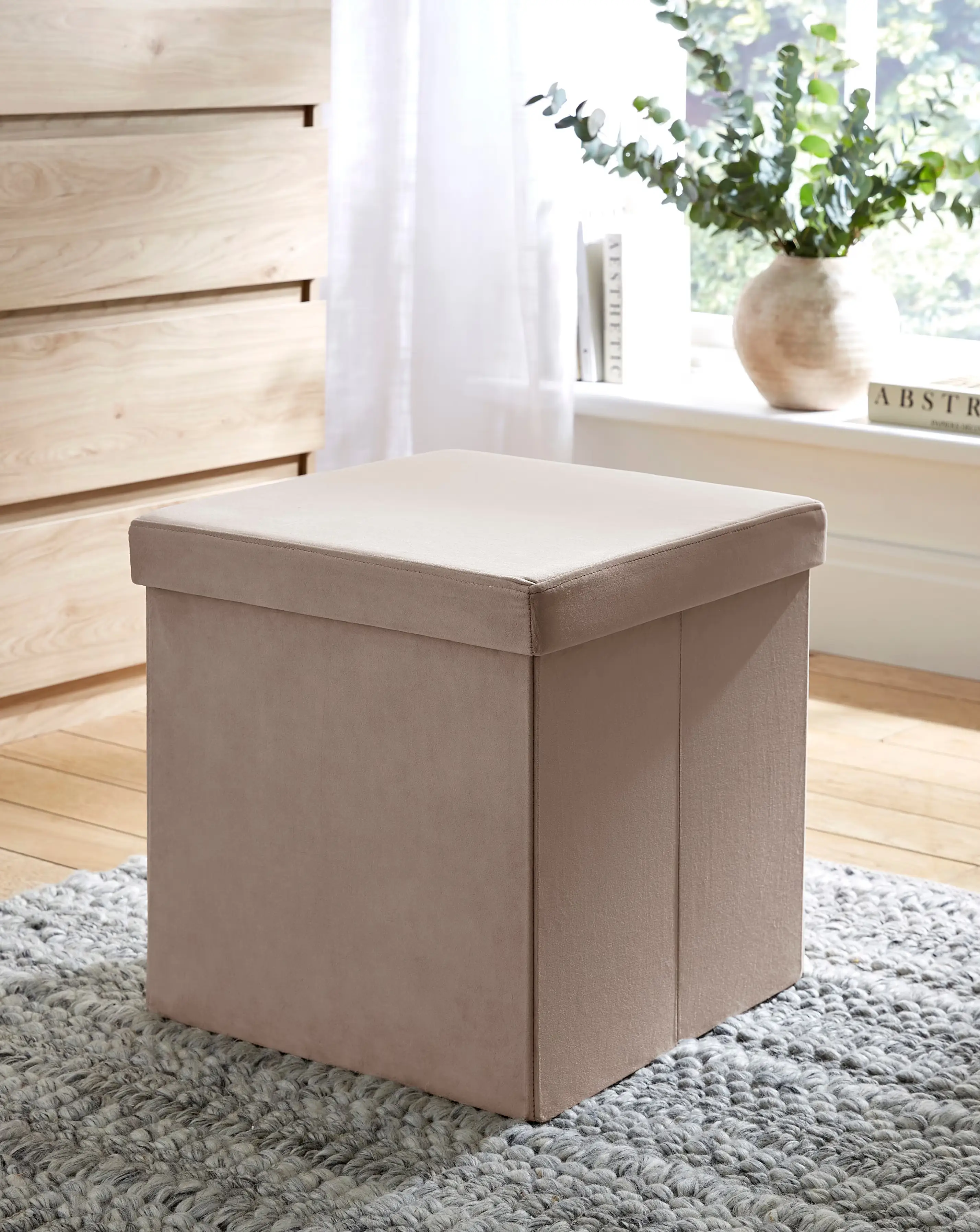Velvet Foldable Storage Ottoman Cube 2 Velvet Foldable Storage Ottoman Cube