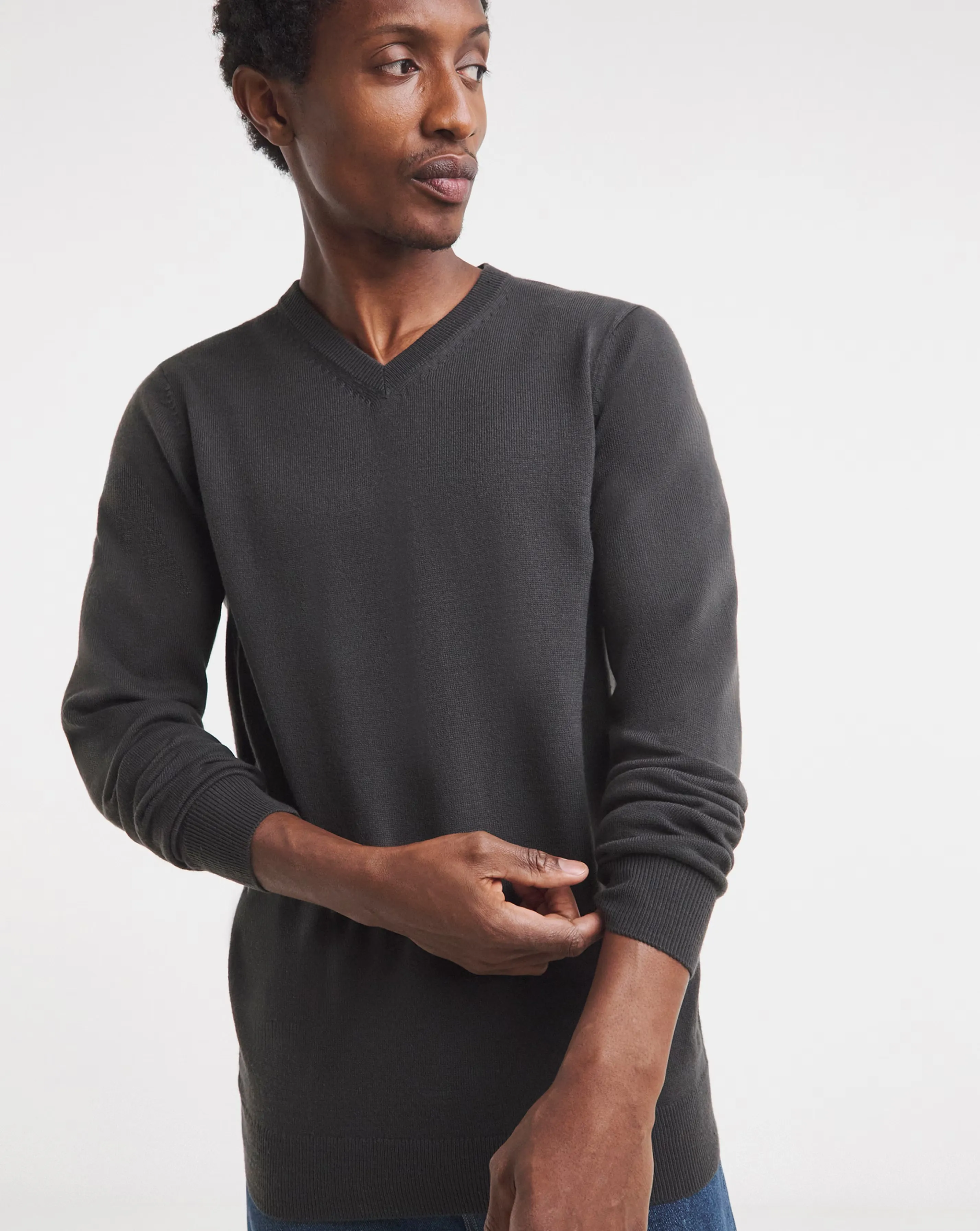 Value Knitted V Neck Jumper Long