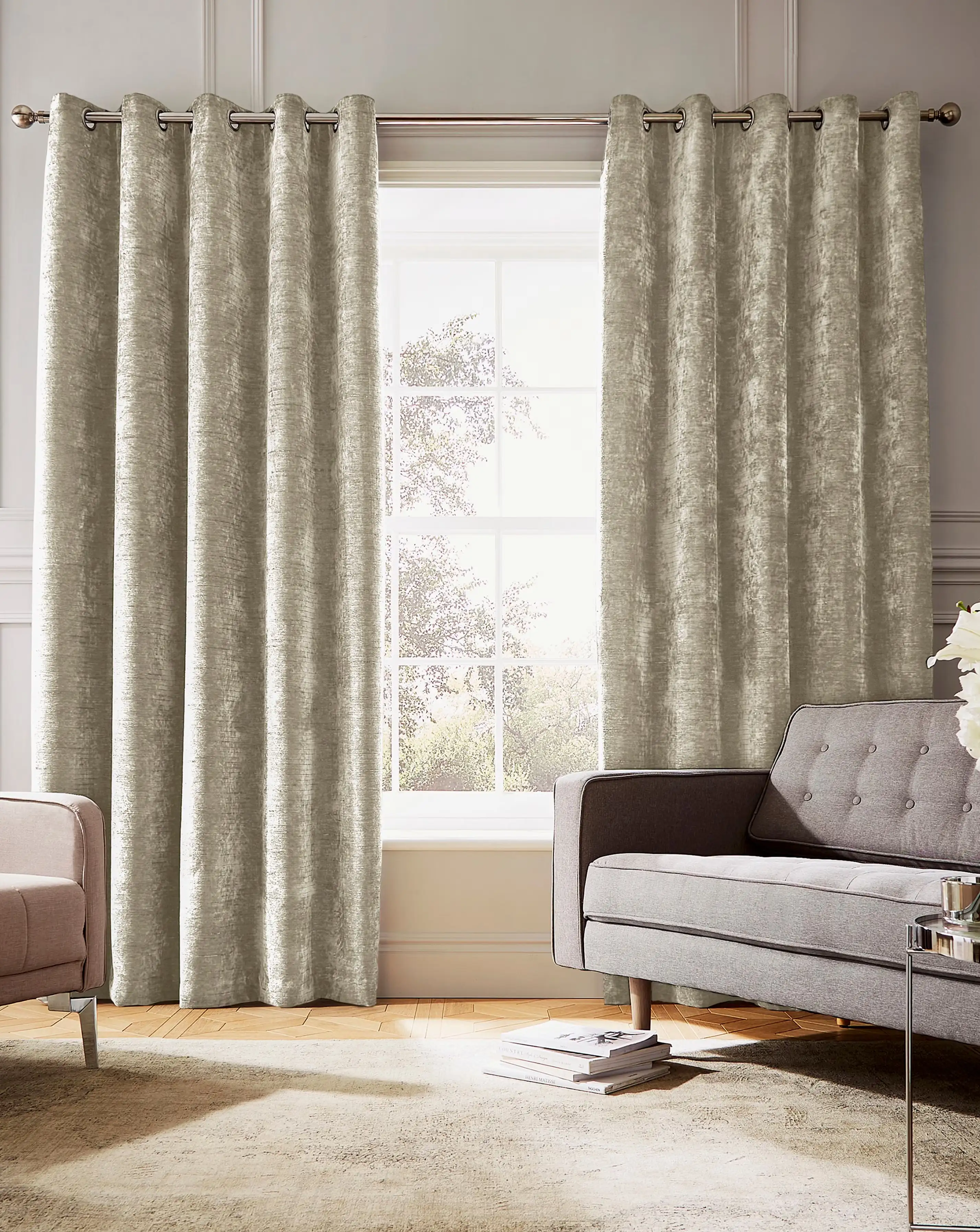 Hyperion Selene Luxury Chenille Weighted Thermal Eyelet Curtains 5 Hyperion Selene Luxury Chenille Weighted Thermal Eyelet Curtains