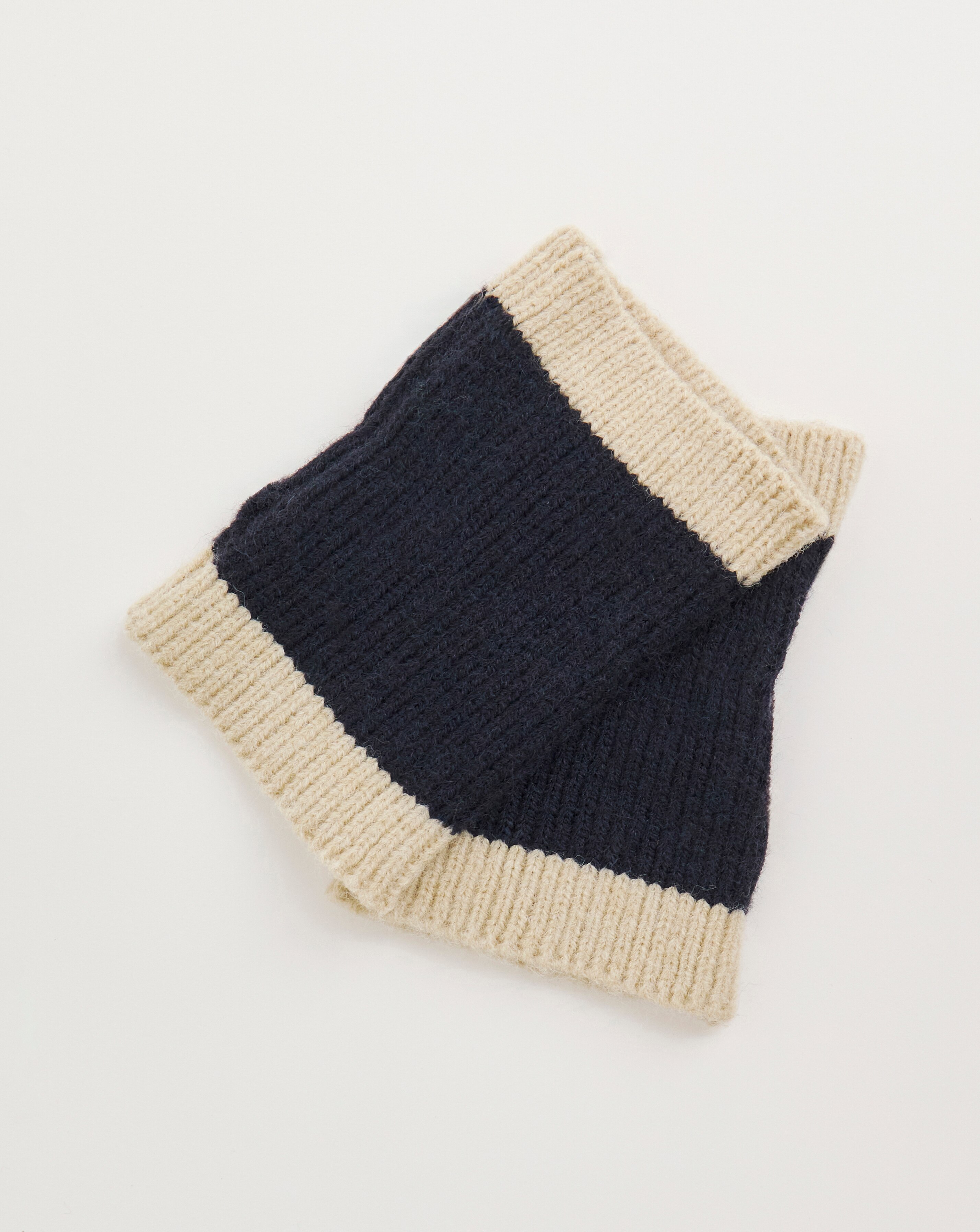 Navy Contrast Scarf Hat & Handwarmer Set 4 Navy Contrast Scarf Hat & Handwarmer Set
