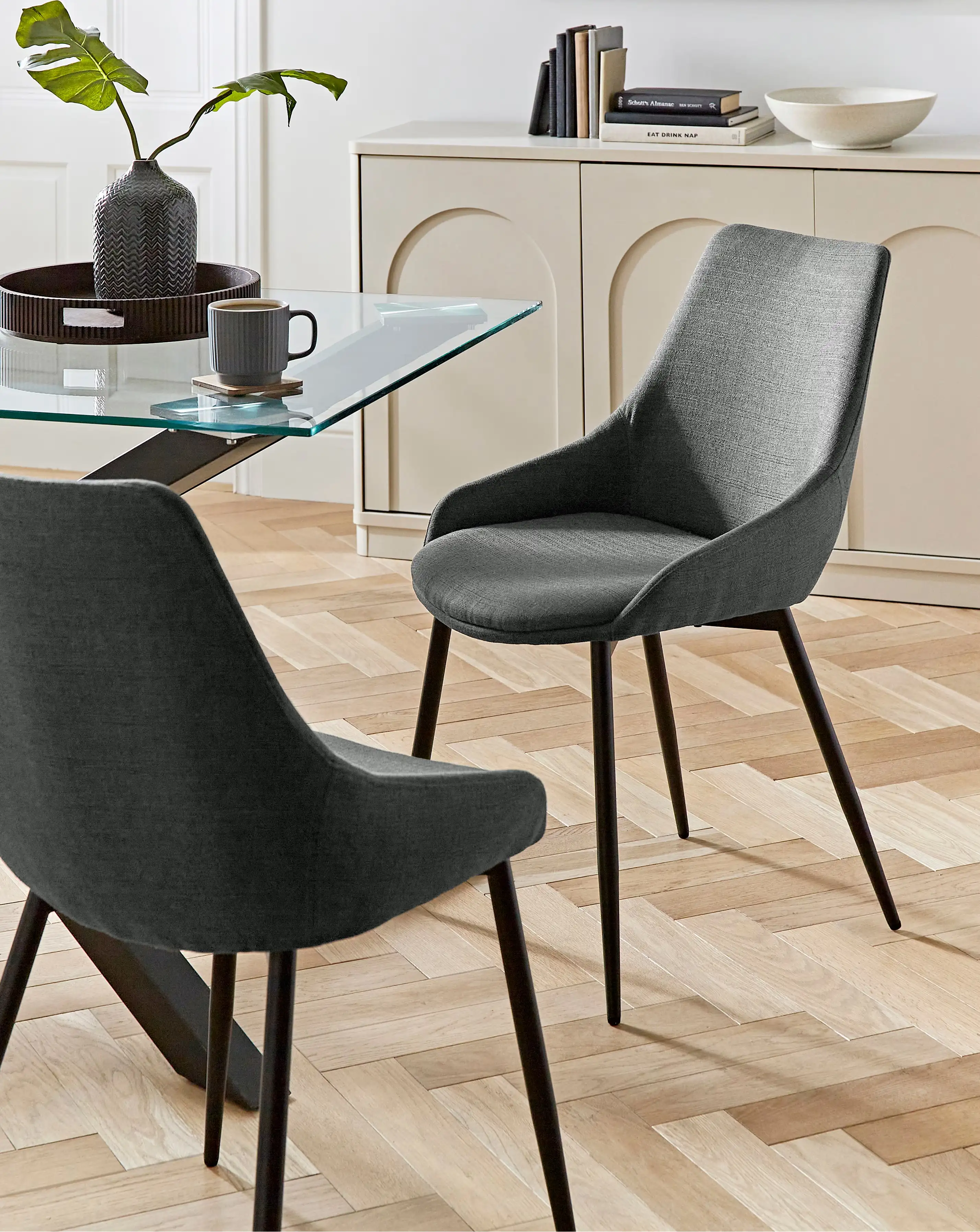 Etta Fabric Pair of Dining Chairs
