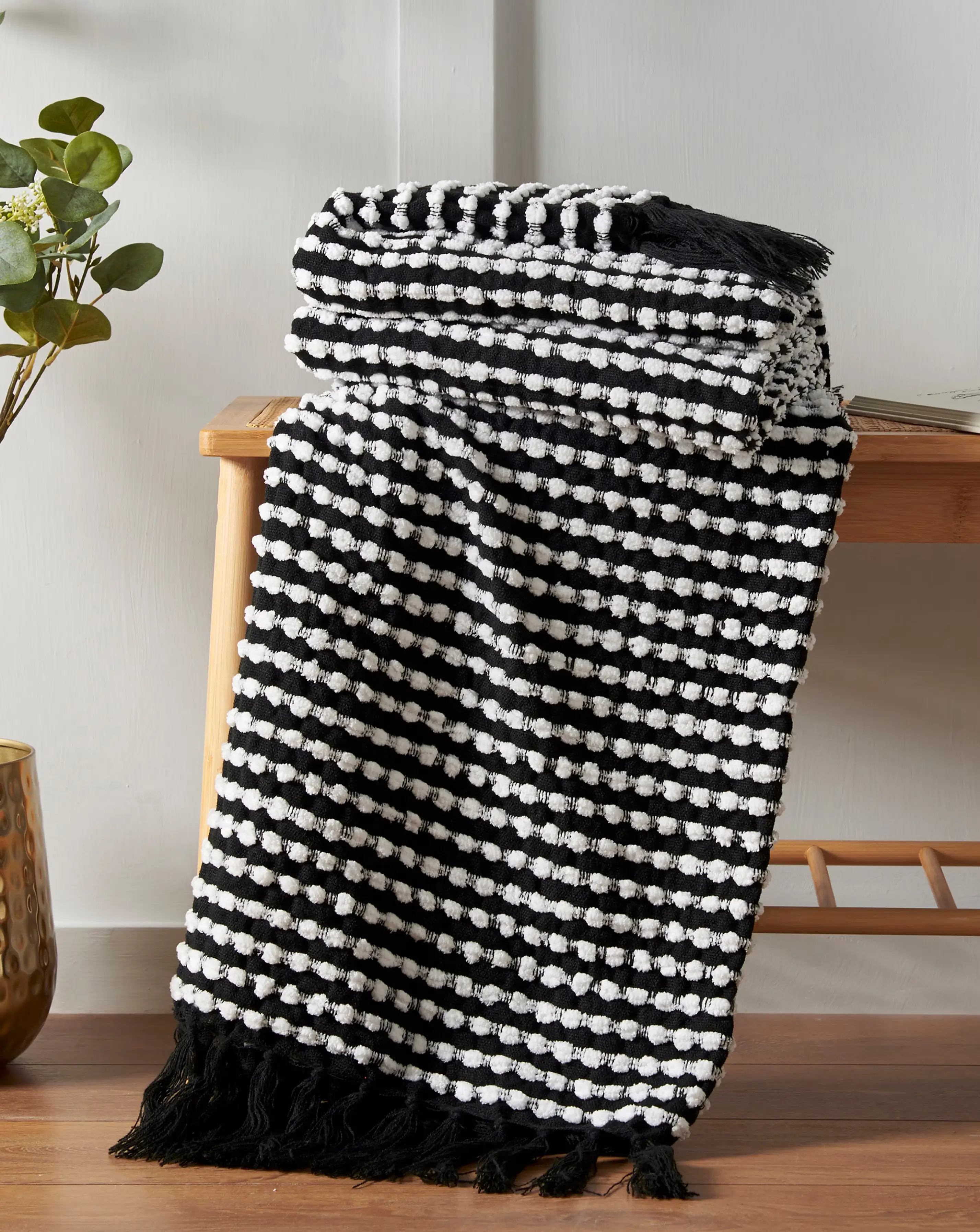 Catherine Lansfield Stab Stitch Throw