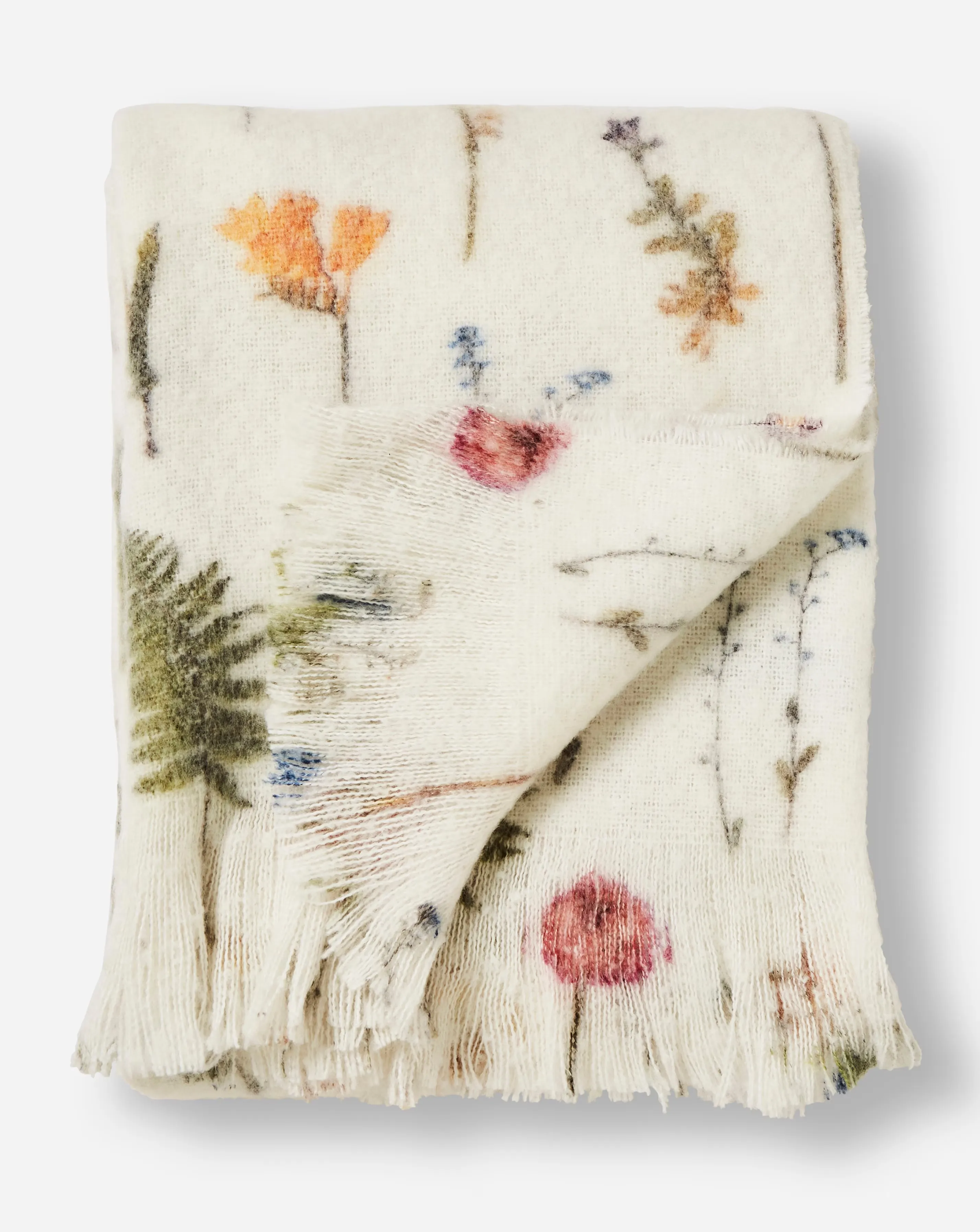 Pressed Floral Faux Mohair Throw 2 Pressed Floral Faux Mohair Throw
