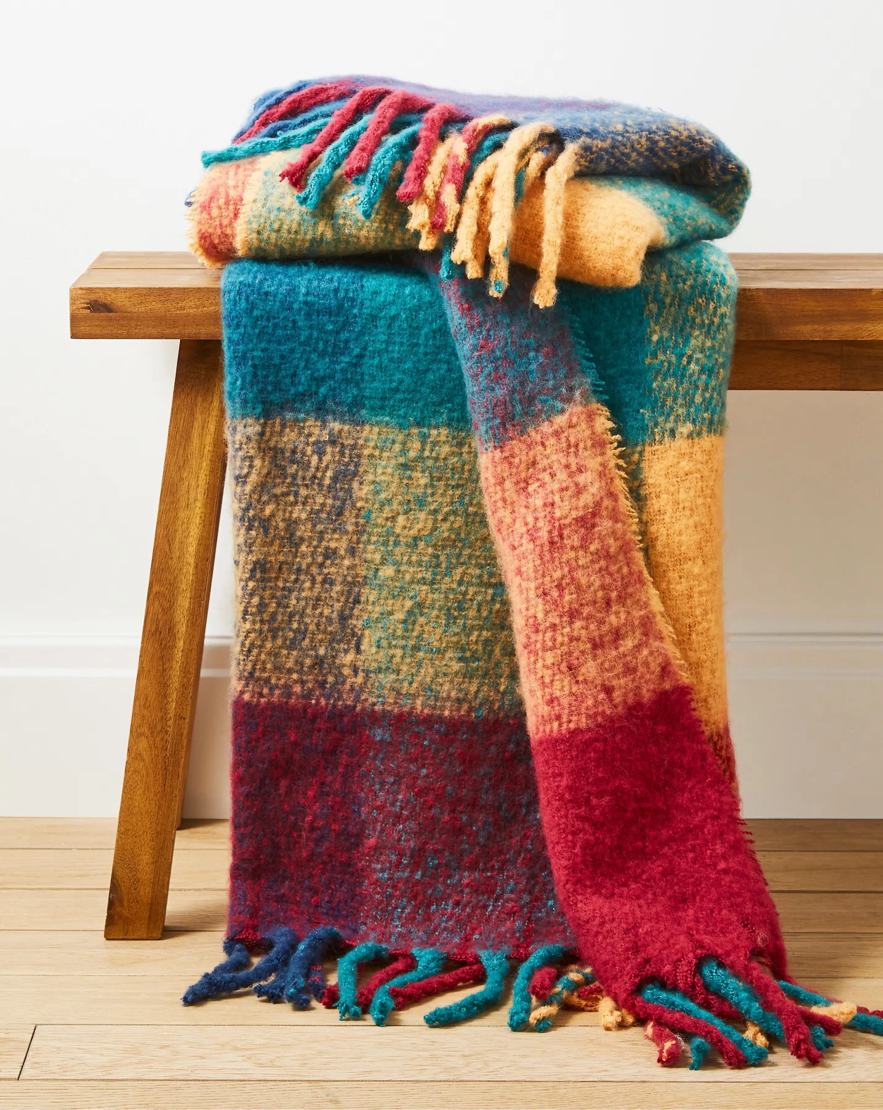 Checked Multicolour Faux Mohair Throw 1 Checked Multicolour Faux Mohair Throw