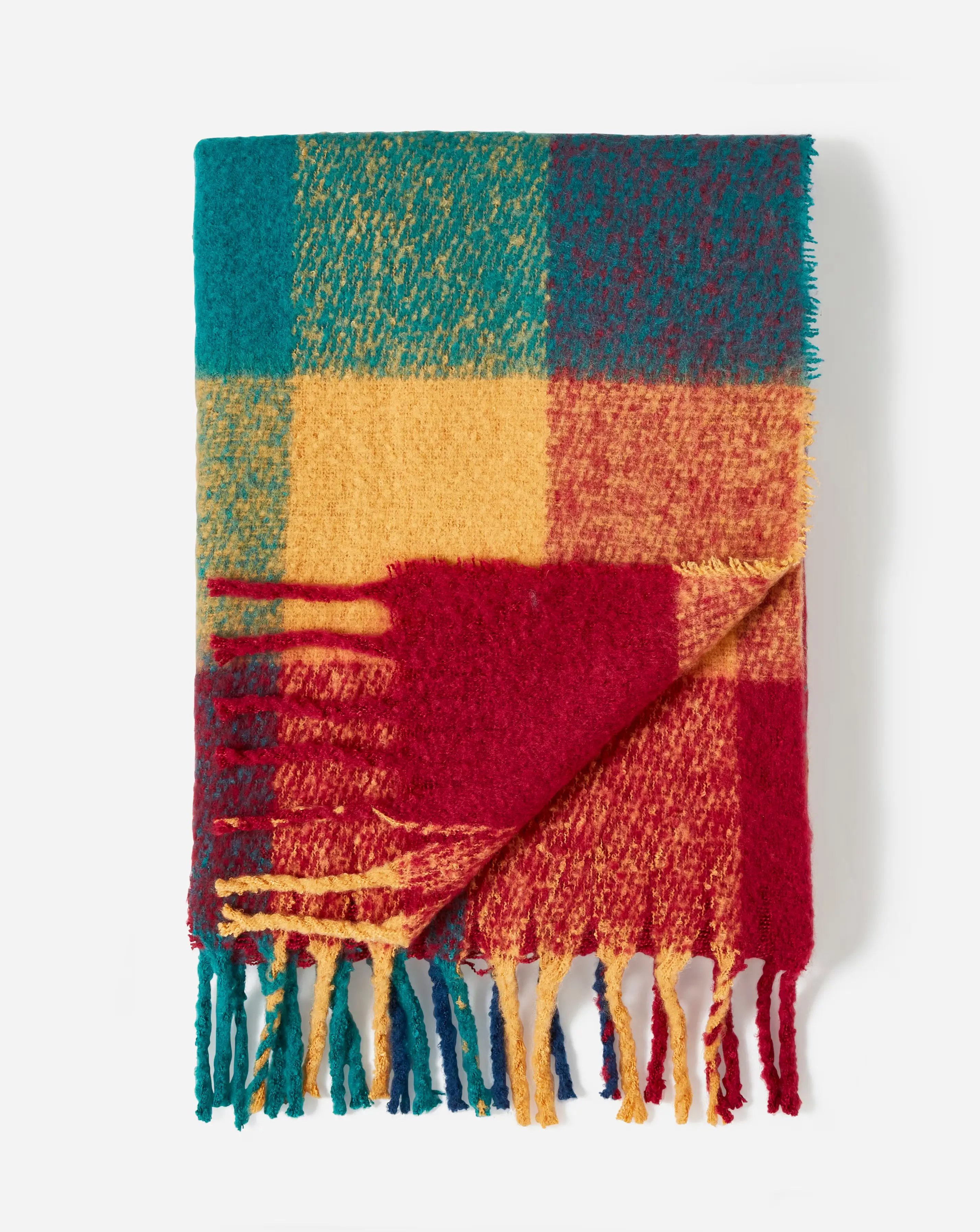 Checked Multicolour Faux Mohair Throw 2 Checked Multicolour Faux Mohair Throw
