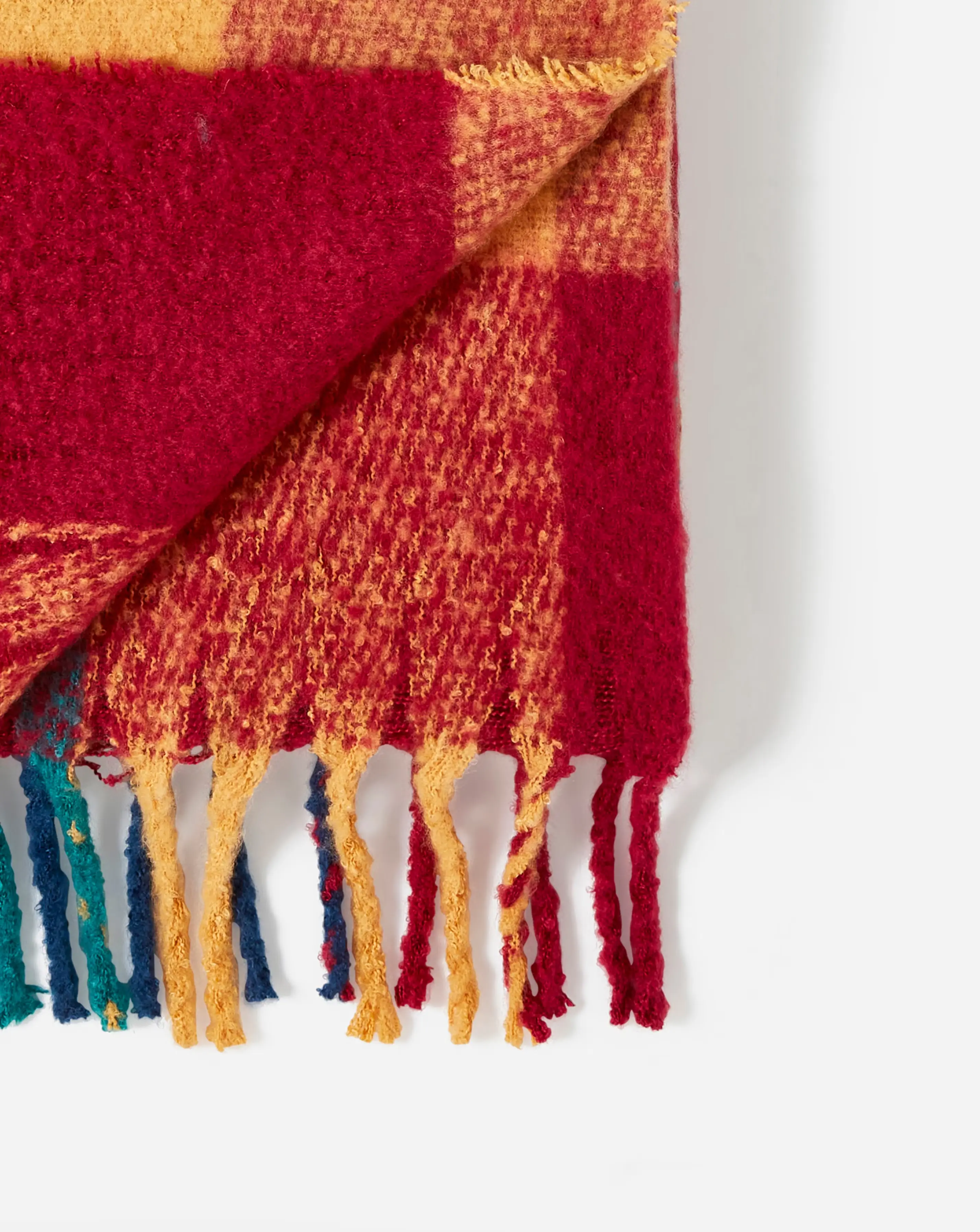 Checked Multicolour Faux Mohair Throw 3 Checked Multicolour Faux Mohair Throw
