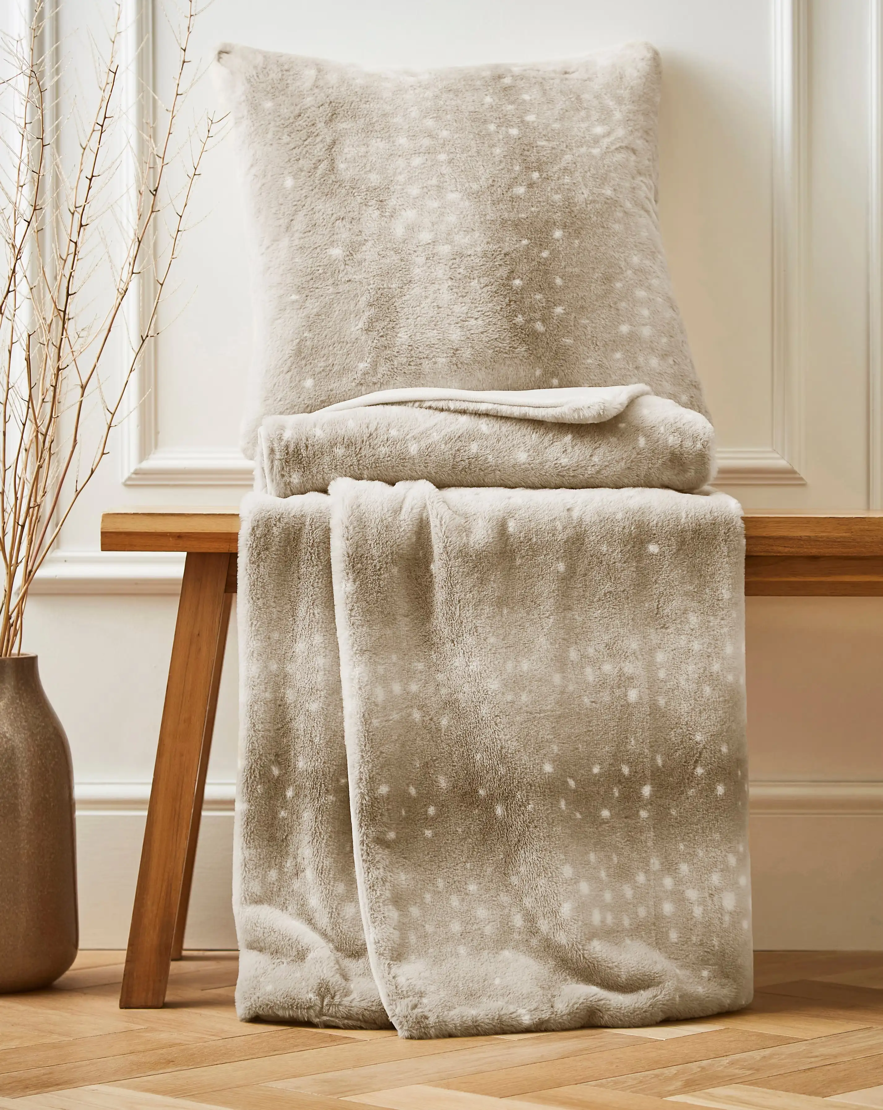 Faux Fur Dotted Animal Throw 1 Faux Fur Dotted Animal Throw