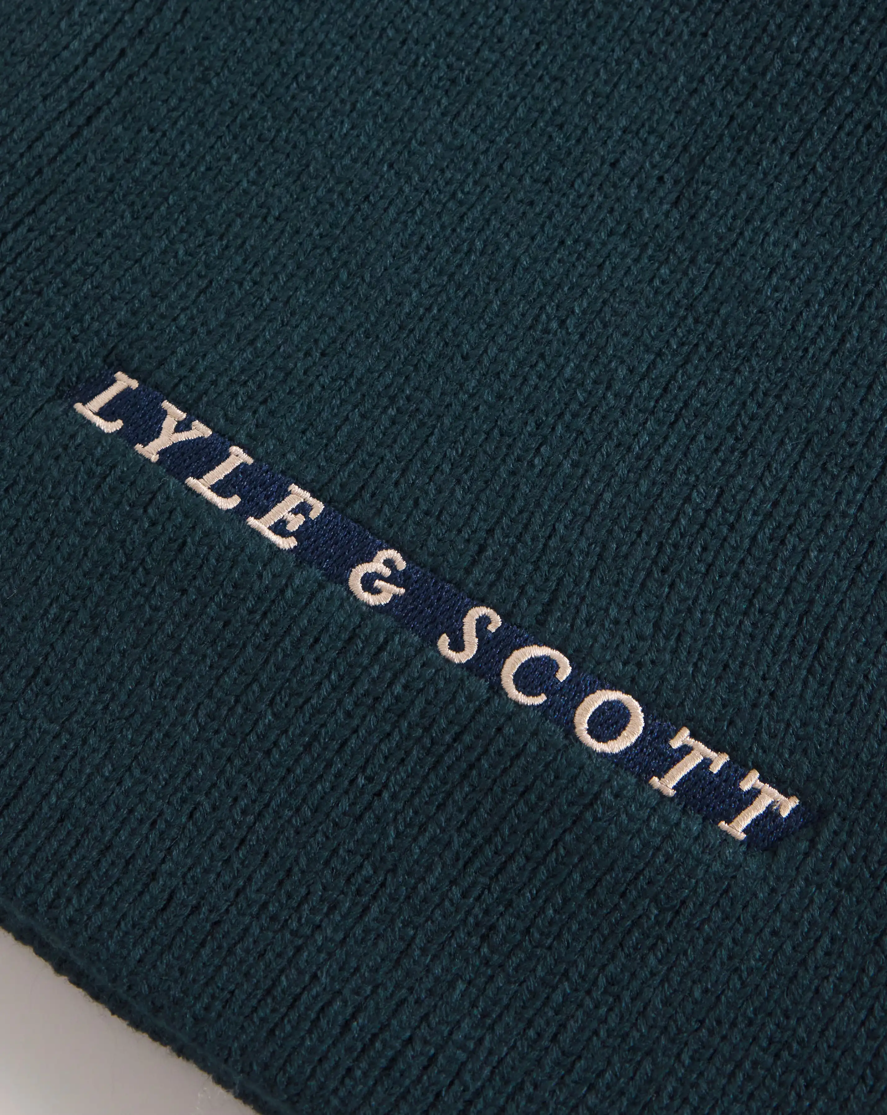 Lyle & Scott Navy Logo Ribbed Scarf 2 Lyle & Scott Navy Logo Ribbed Scarf