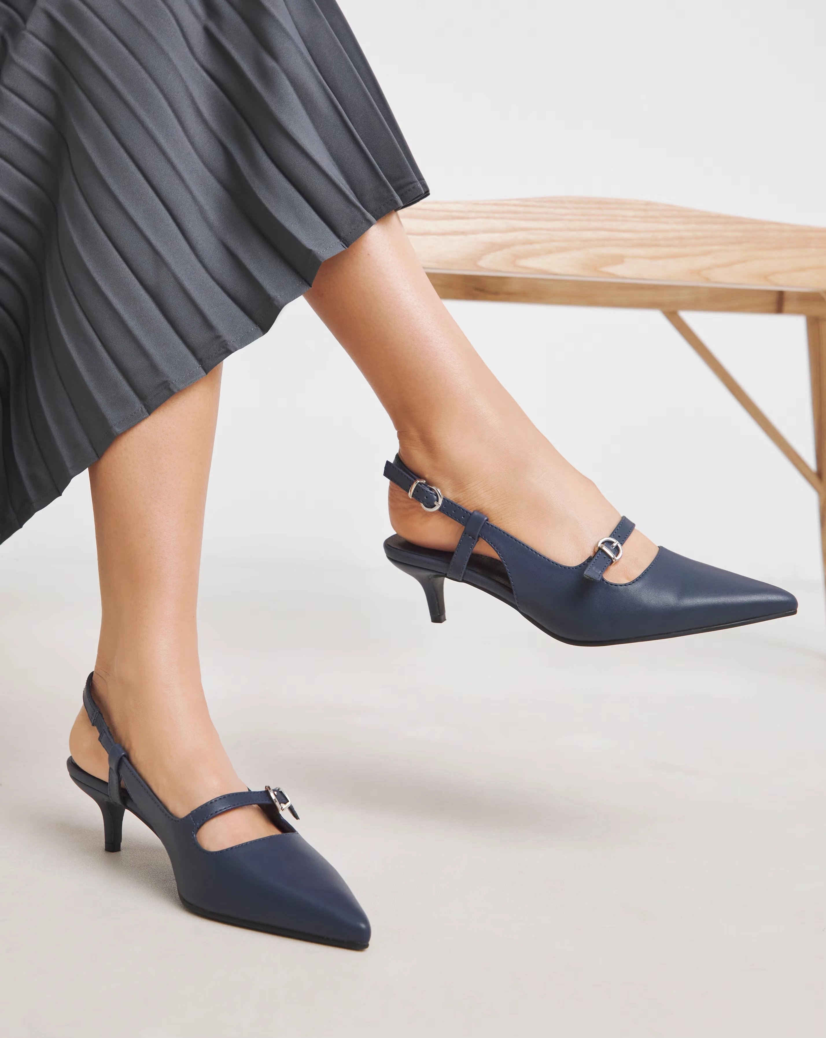 Harriet Pointed Toe Slingback Shoes - Extra Wide Fit (EEE) 1 Harriet Pointed Toe Slingback Shoes - Extra Wide Fit (EEE)