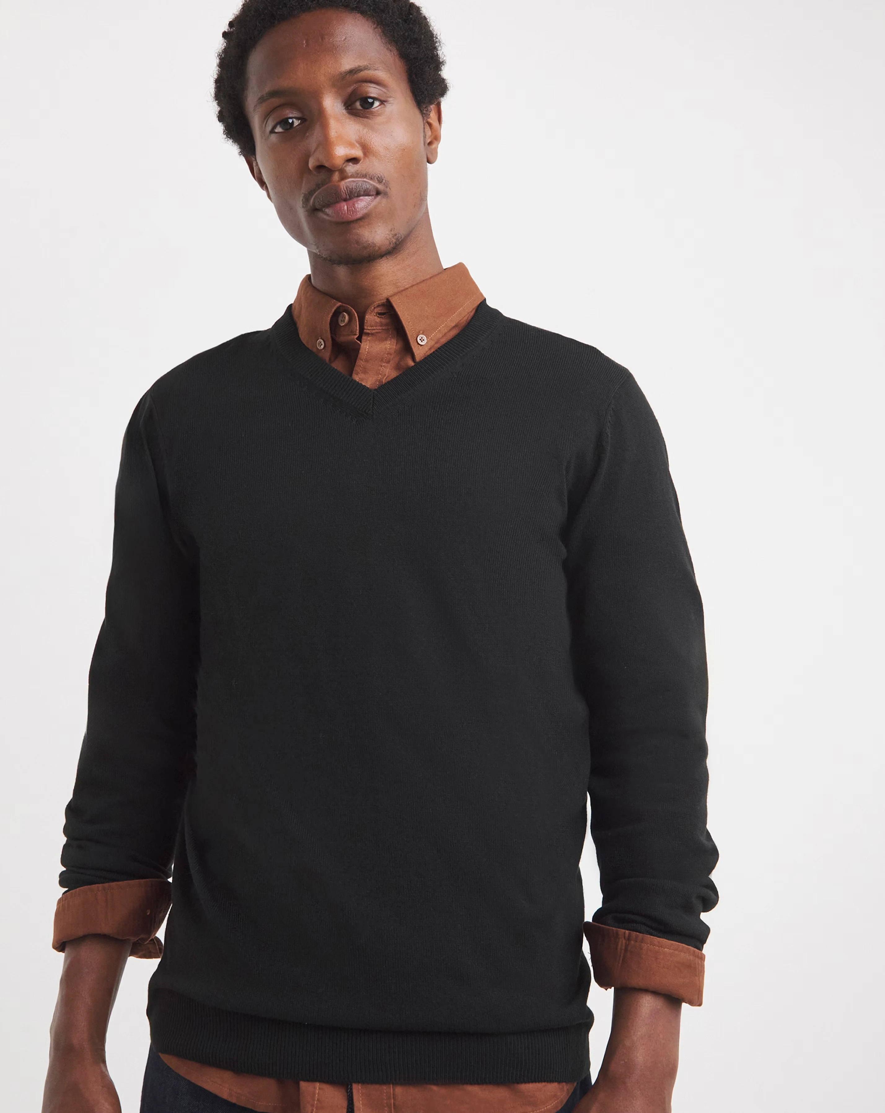 Value Knitted V Neck Jumper Long