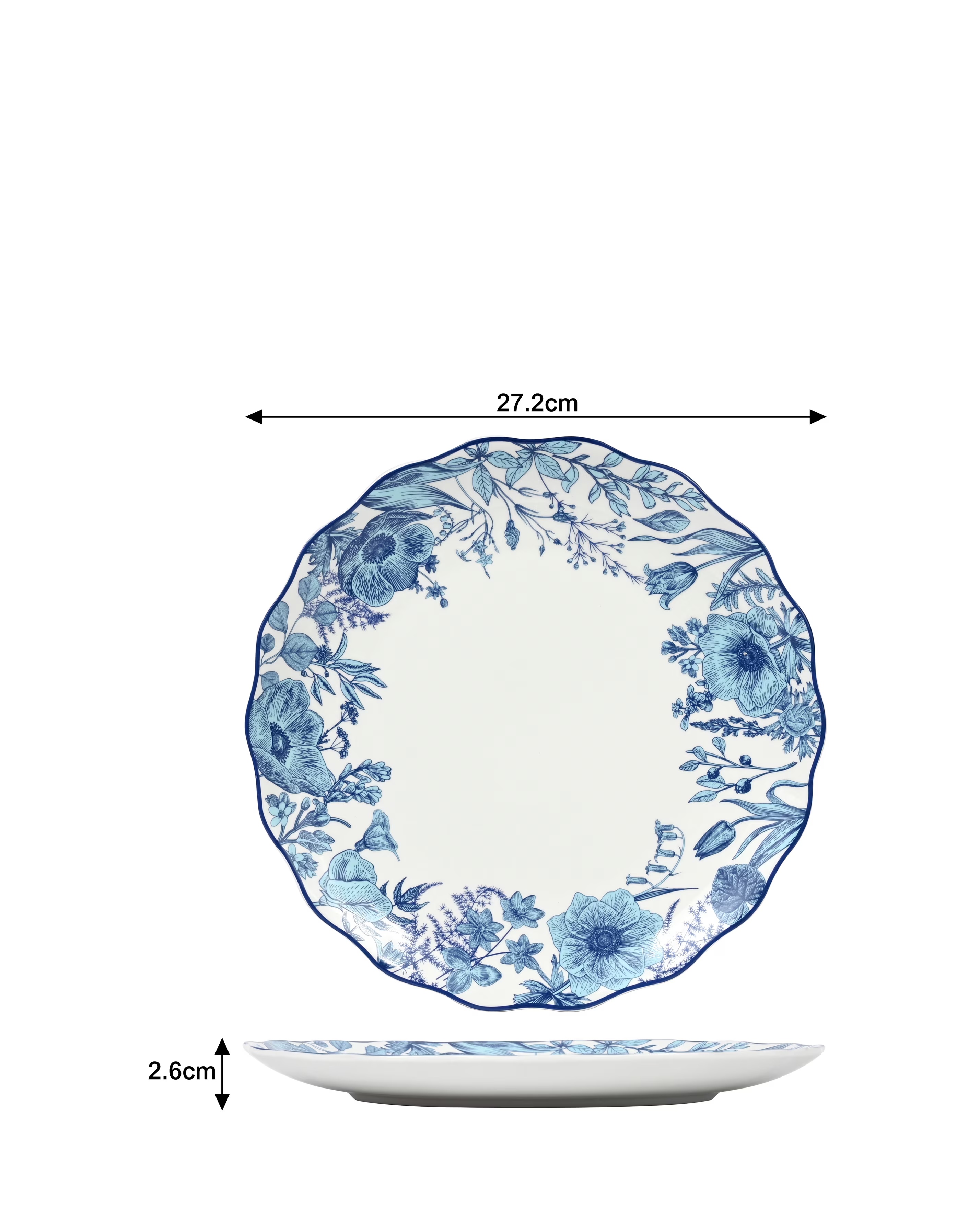 Waterside 16 Piece Blue Floral Dinner Set 4 Waterside 16 Piece Blue Floral Dinner Set
