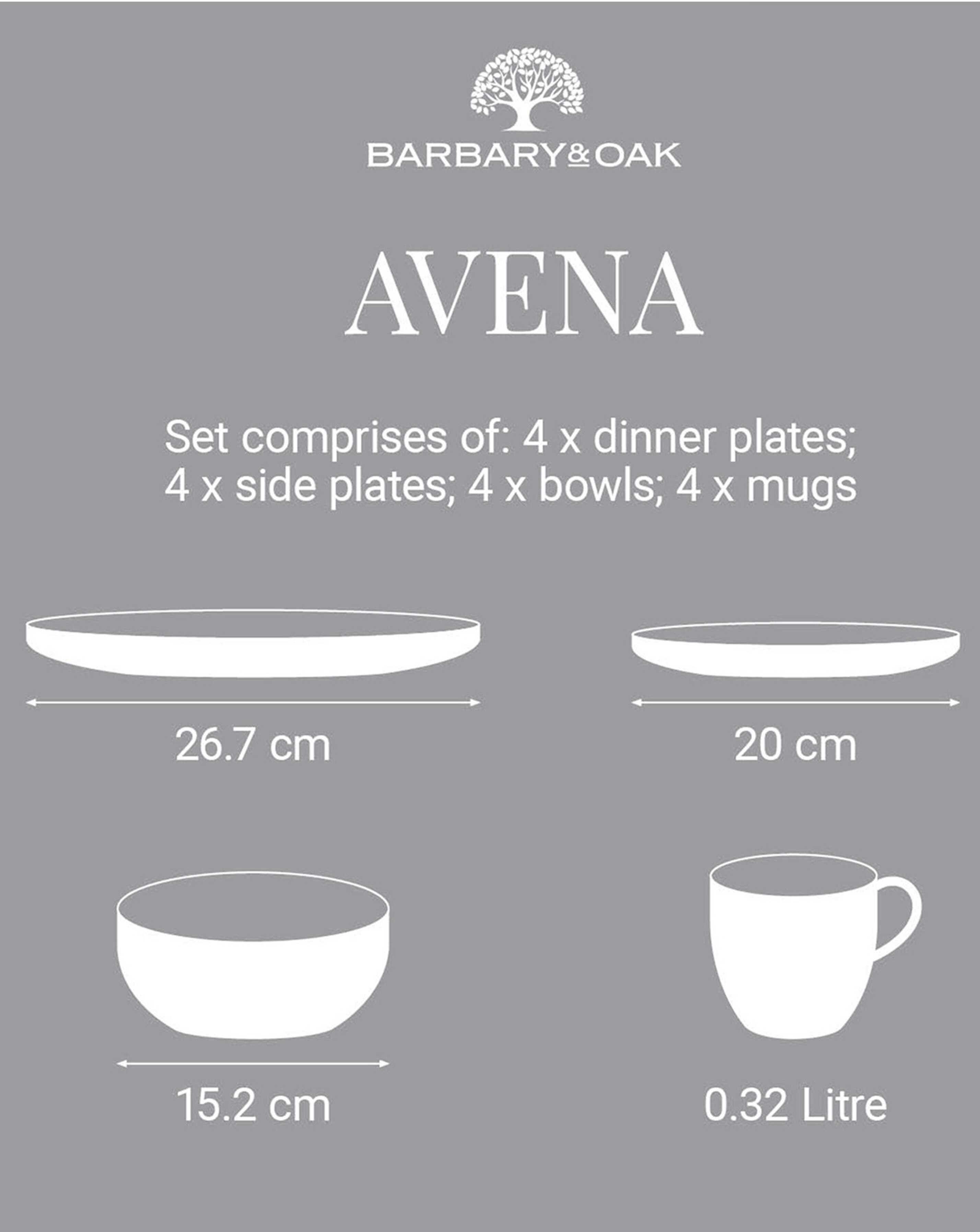 Barbary & Oak Avena Dinner Set Natural 3 Barbary & Oak Avena Dinner Set Natural