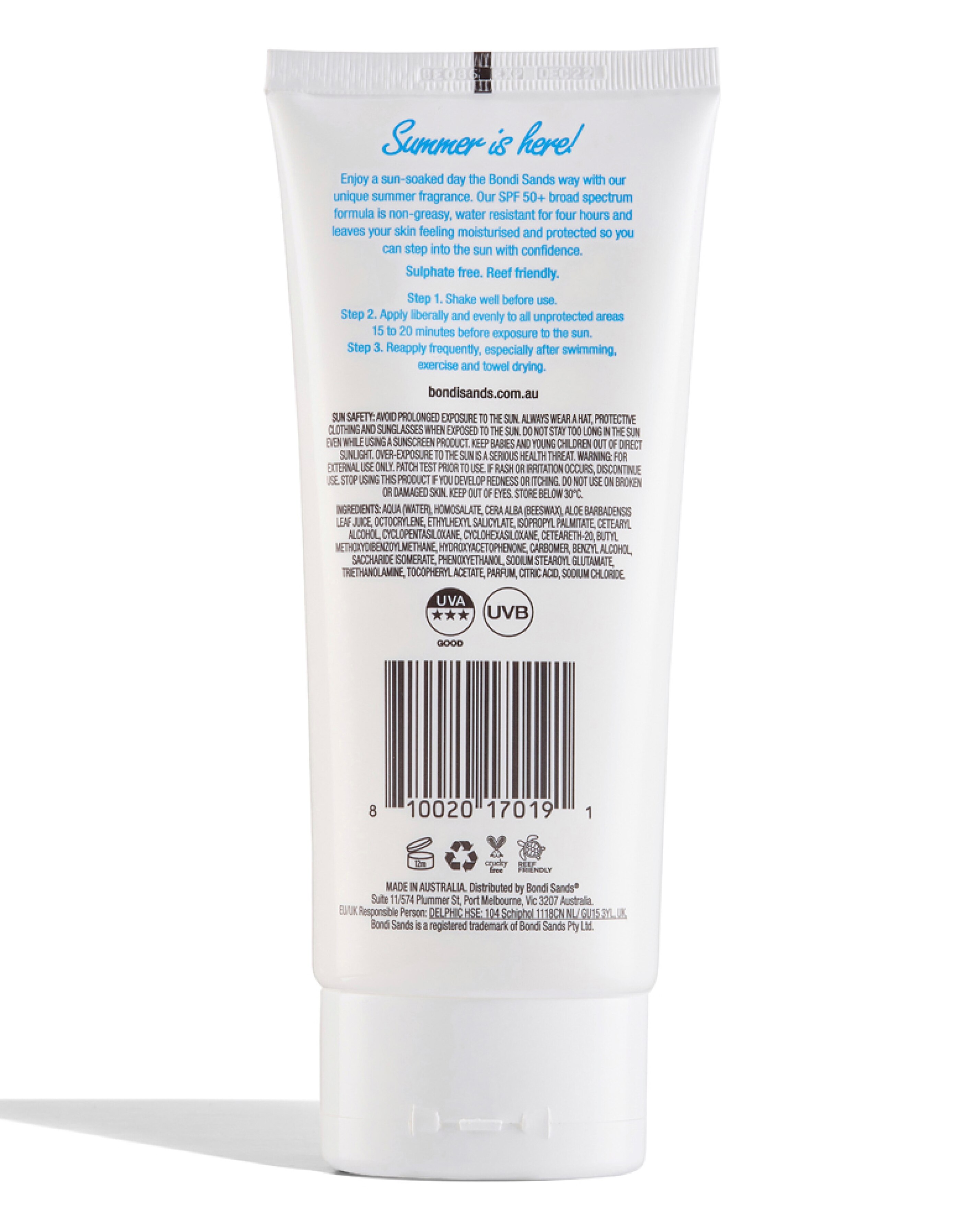 Bondi Sands Sunscreen Lotion SPF50+ 150ml 2 Bondi Sands Sunscreen Lotion SPF50+ 150ml