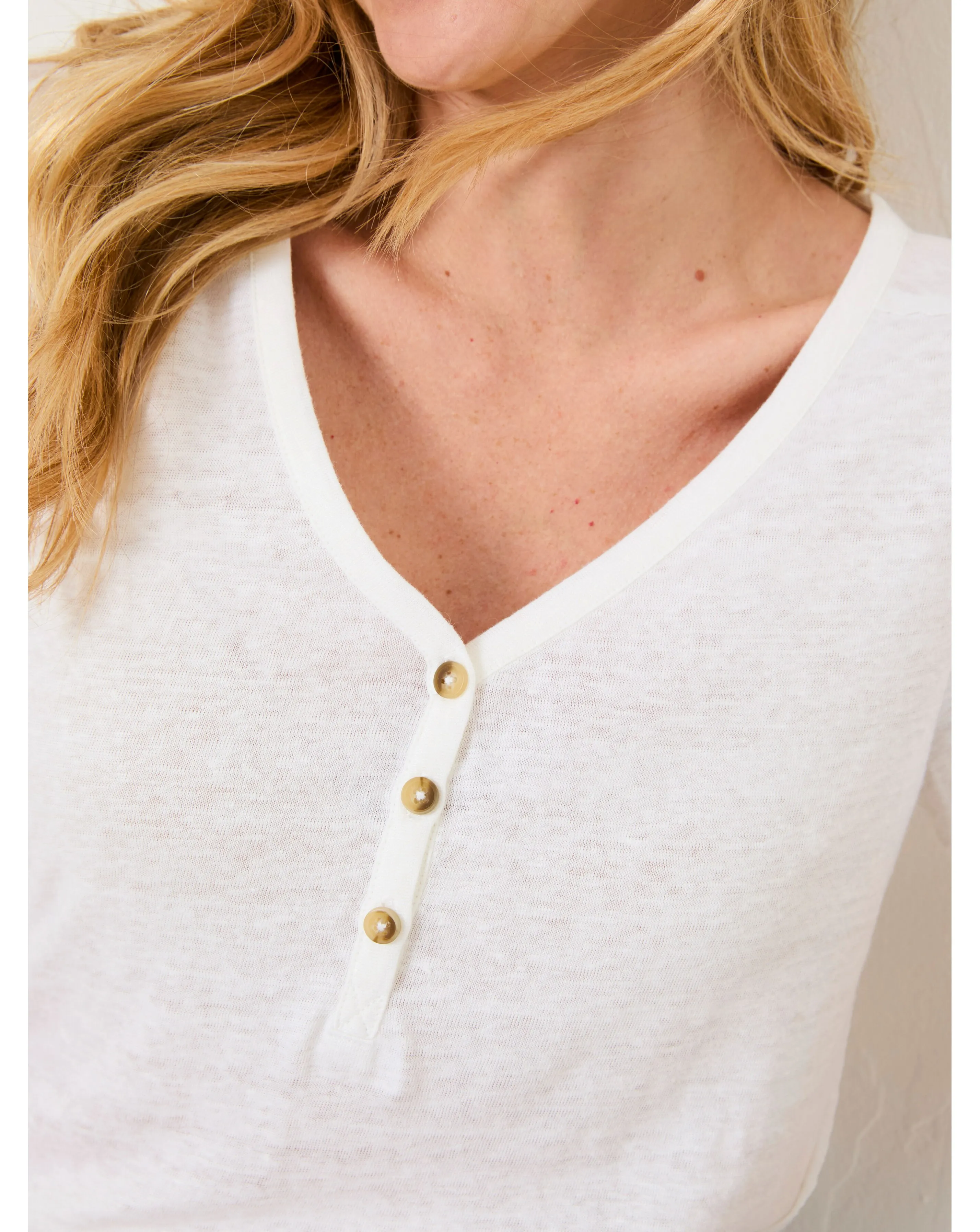 Fatface Lena Linen Henley Top 2 Fatface Lena Linen Henley Top