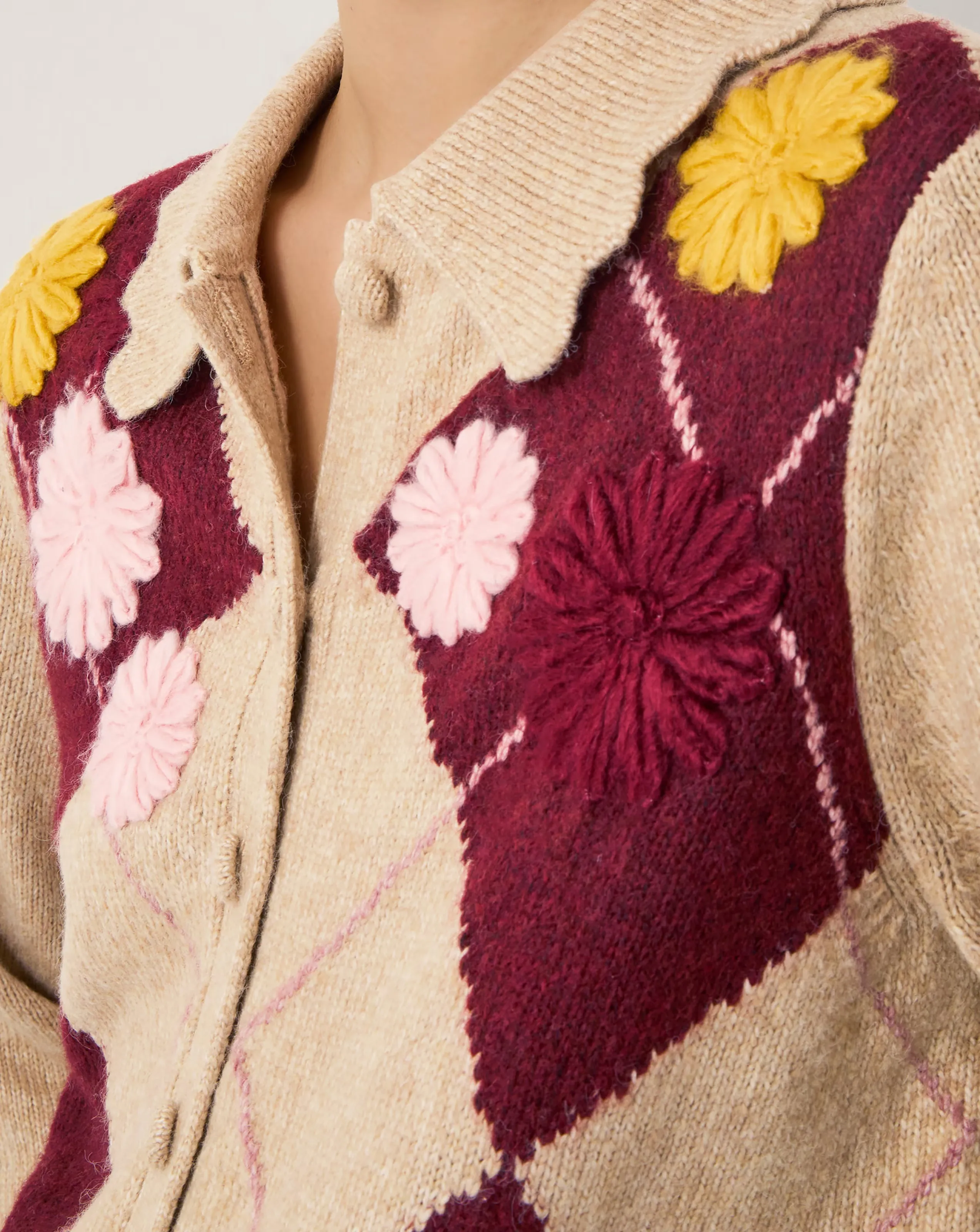 Monsoon Ami Floral Argyle Cardigan 4 Monsoon Ami Floral Argyle Cardigan