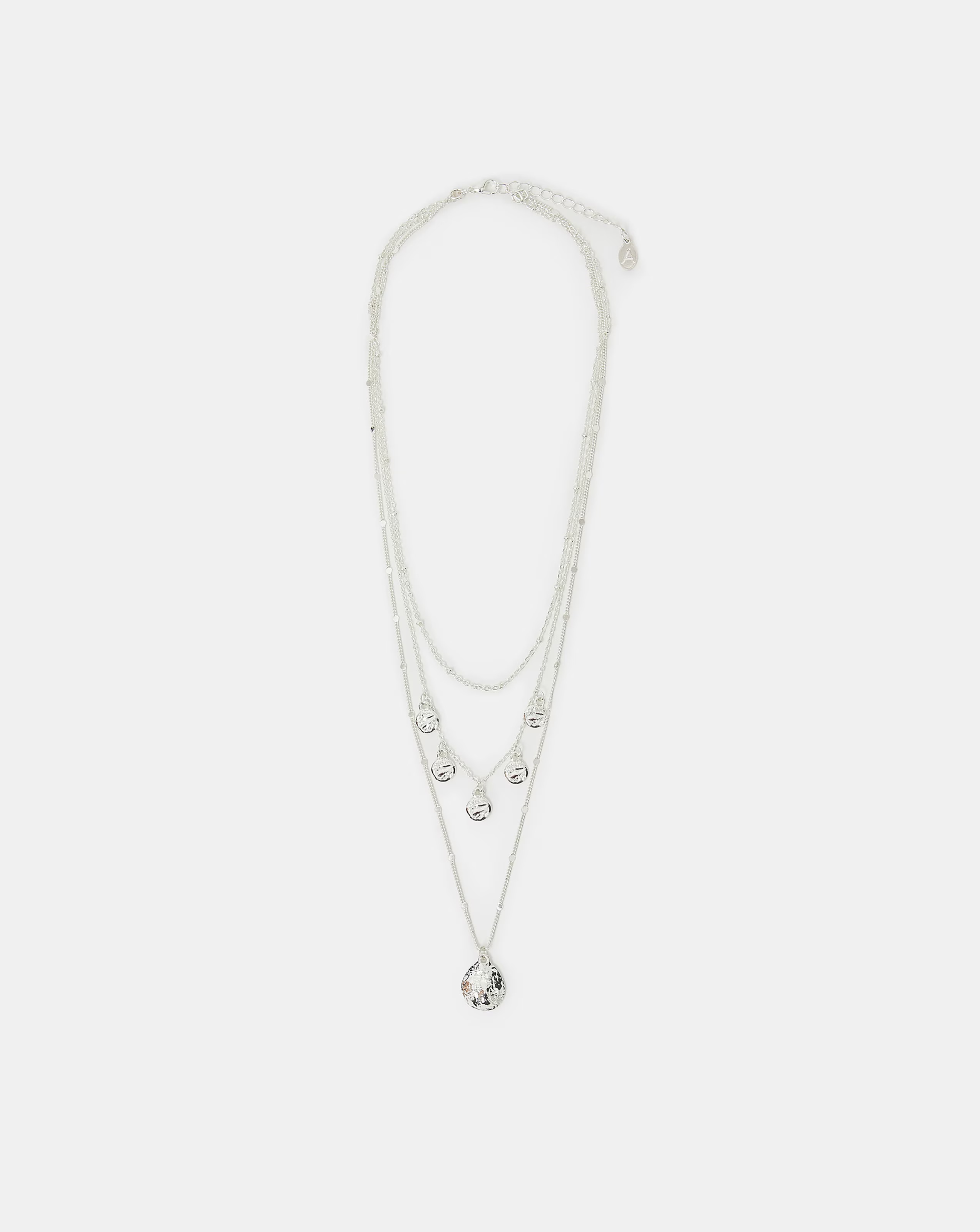 Accessorize Textured Charm Layered Necklace 1 Accessorize Textured Charm Layered Necklace