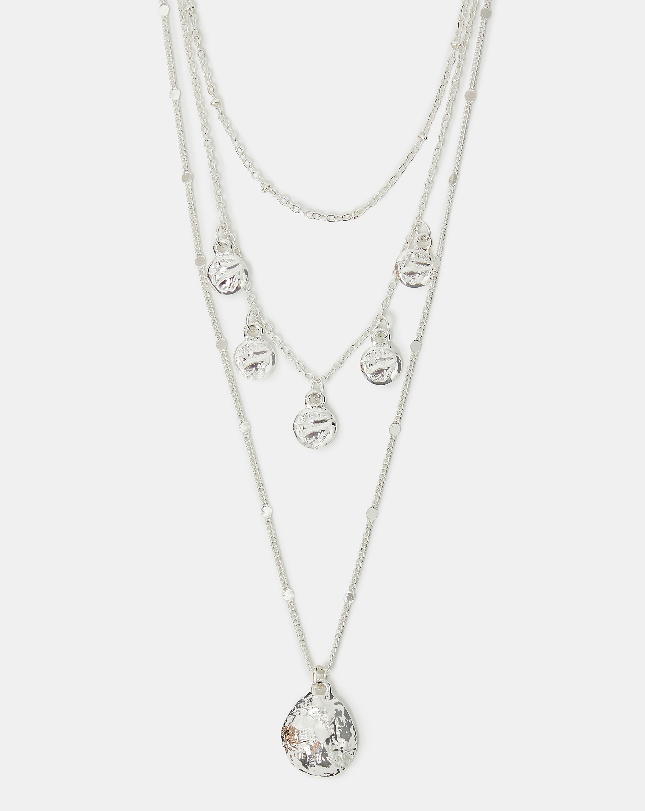 Accessorize Textured Charm Layered Necklace 3 Accessorize Textured Charm Layered Necklace