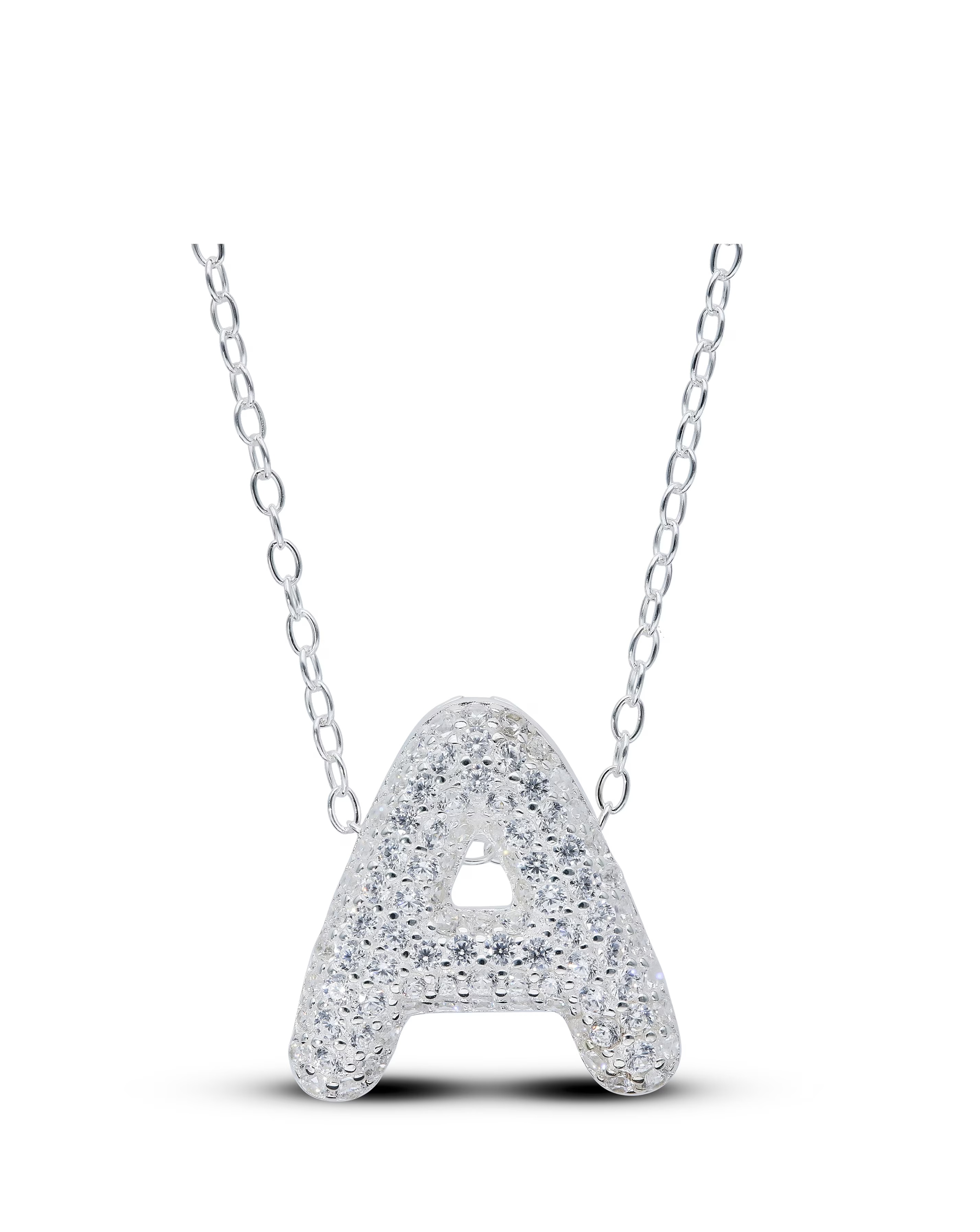 Sterling Silver 15mm Initial Necklace 1 Sterling Silver 15mm Initial Necklace