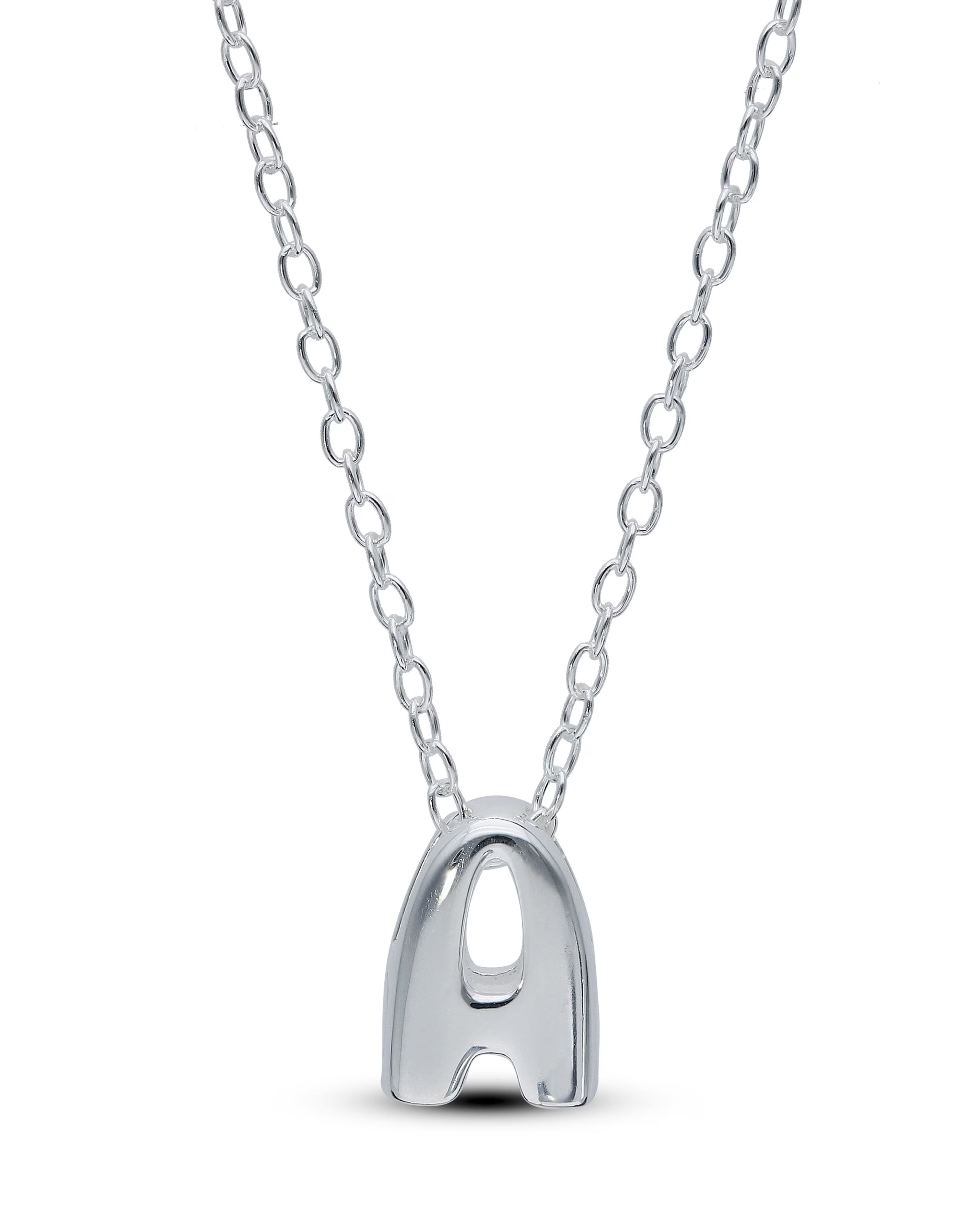 Sterling Silver 9mm Initial Necklace 1 Sterling Silver 9mm Initial Necklace