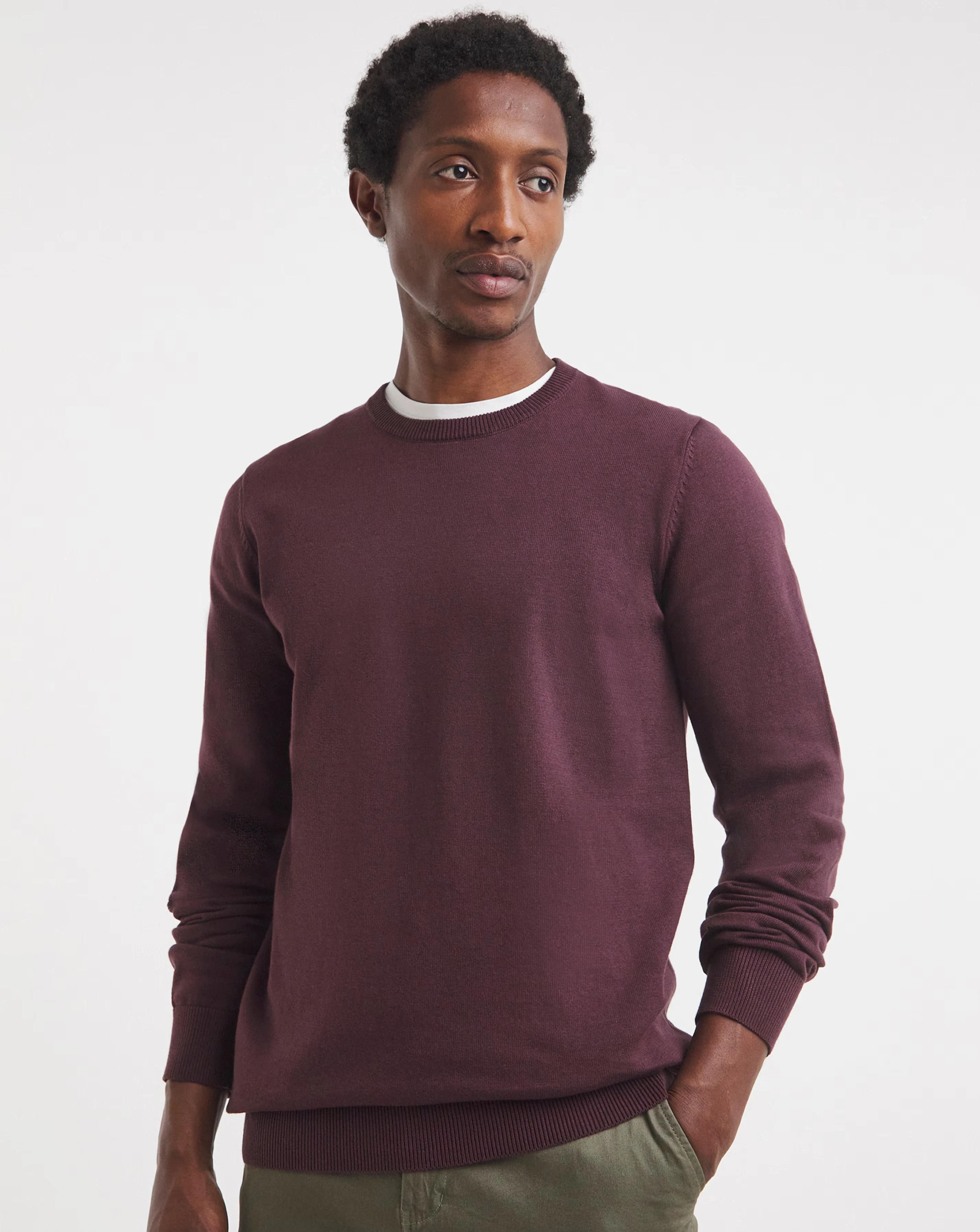 Cotton Crew Neck Knitted Jumper
