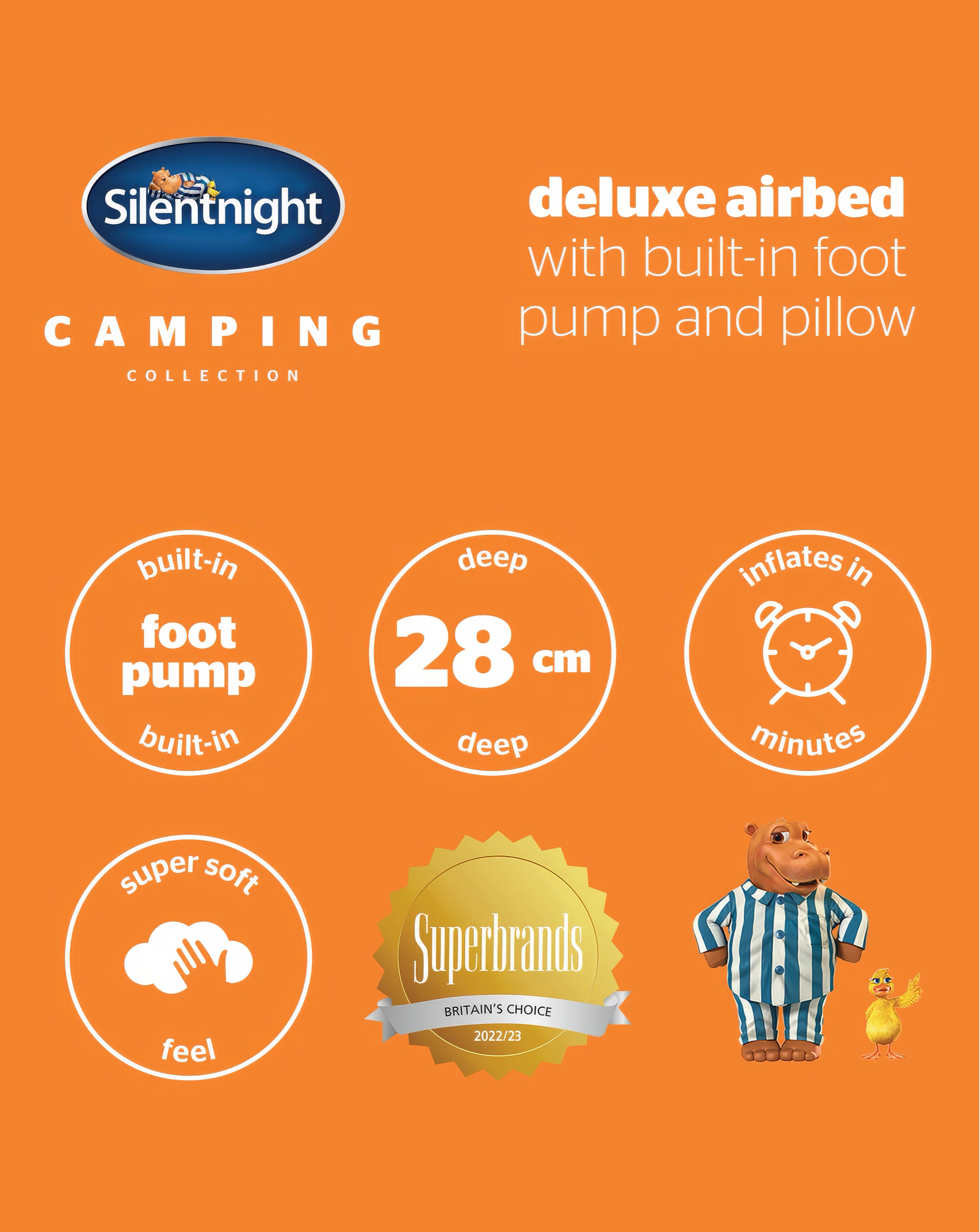 Silentnight Deluxe Airbed with Footpump - Single 5 Silentnight Deluxe Airbed with Footpump - Single
