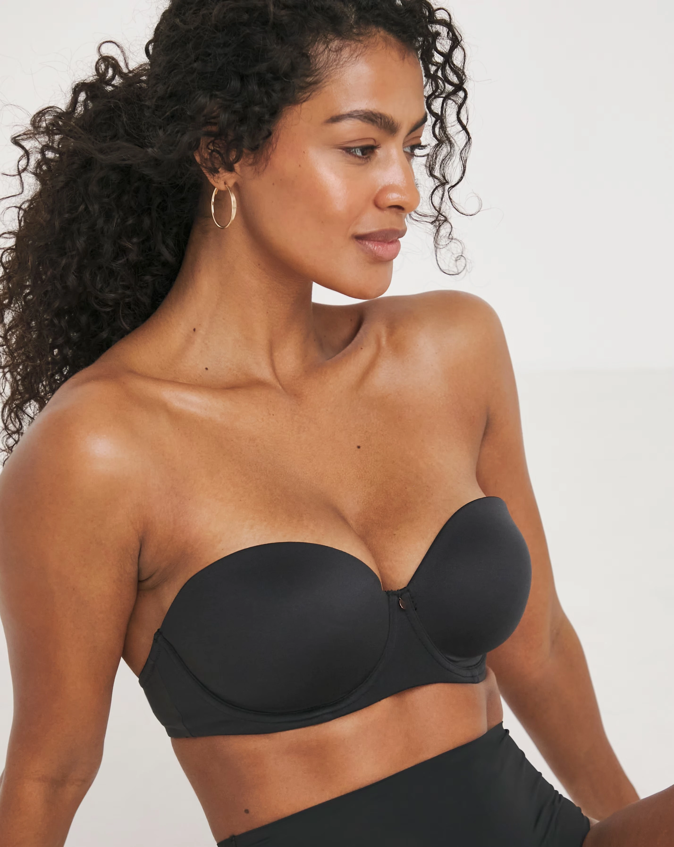Figleaves Smoothing Multiway Balcony Bra (B-GG) Black