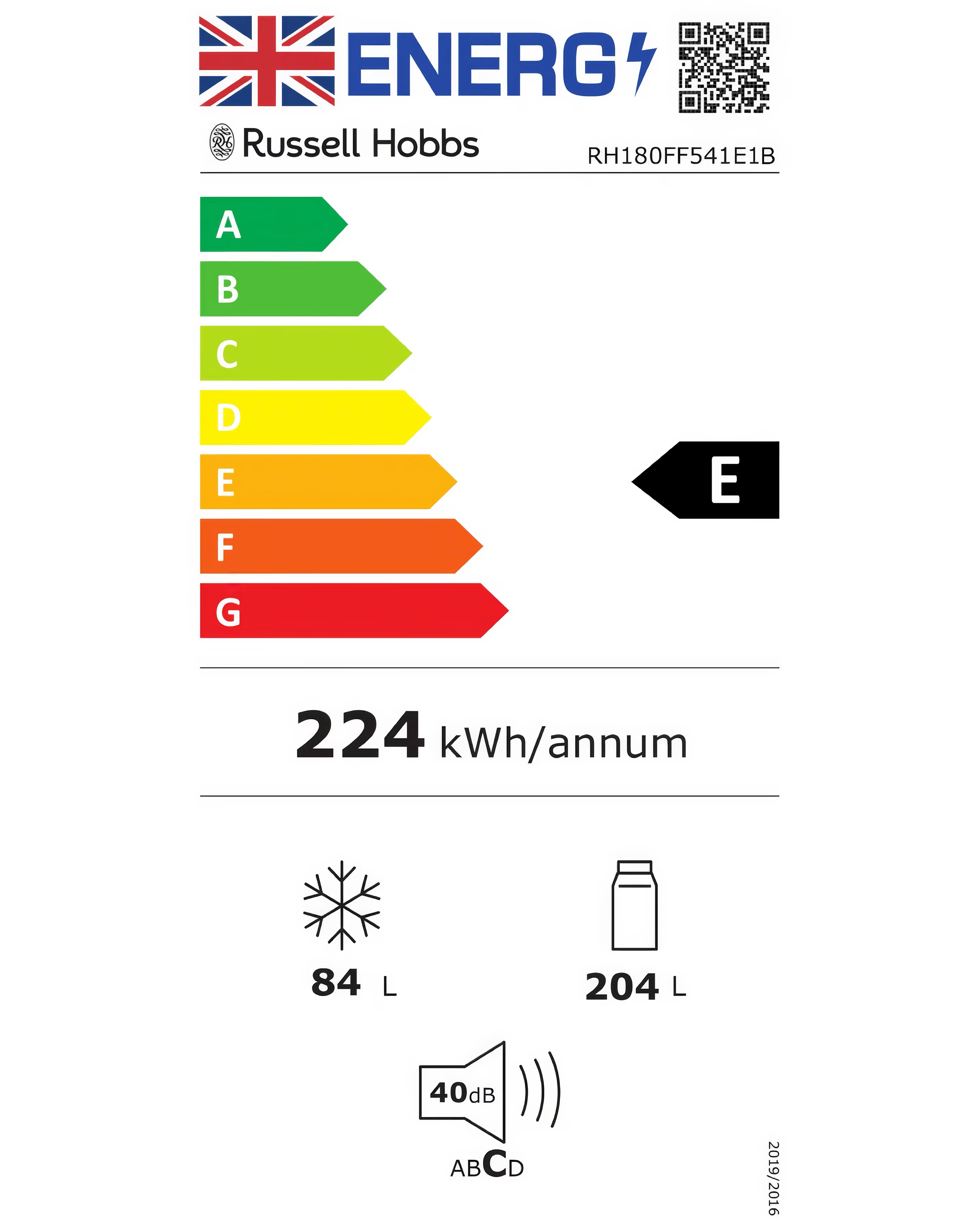 Russell Hobbs RH180FF541E1B Fridge Freezer - Black 7 Russell Hobbs RH180FF541E1B Fridge Freezer - Black