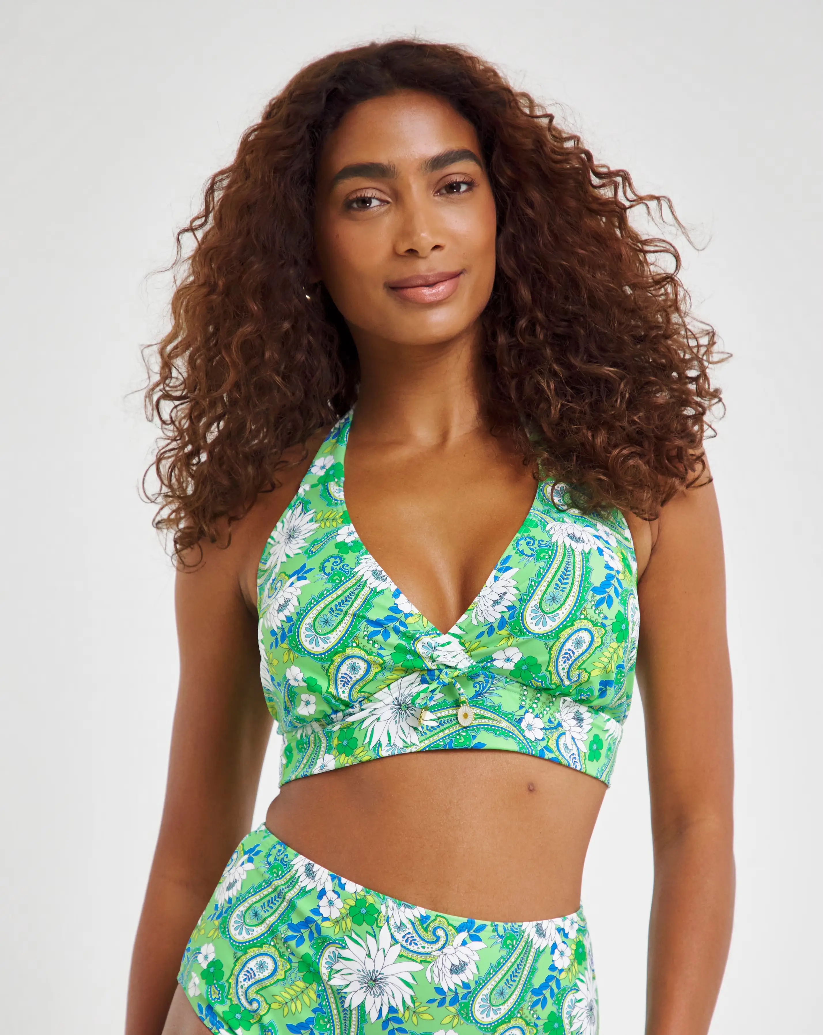Joe Browns Paisley Print Non-Wired Bikini Top Green Multi 1 Joe Browns Paisley Print Non-Wired Bikini Top Green Multi