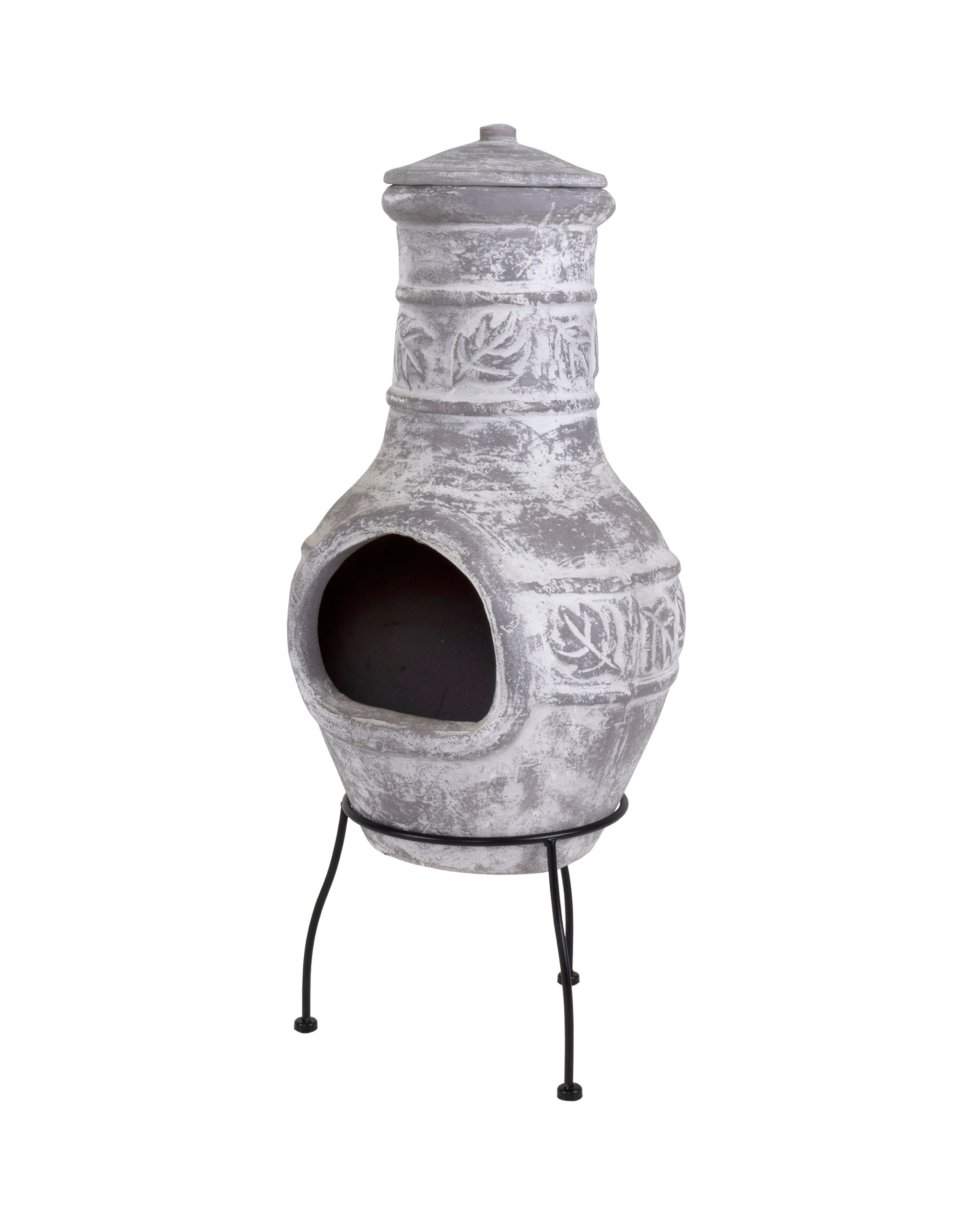 Charles Bentley Acopulco Grey Clay Chiminea 7 Charles Bentley Acopulco Grey Clay Chiminea