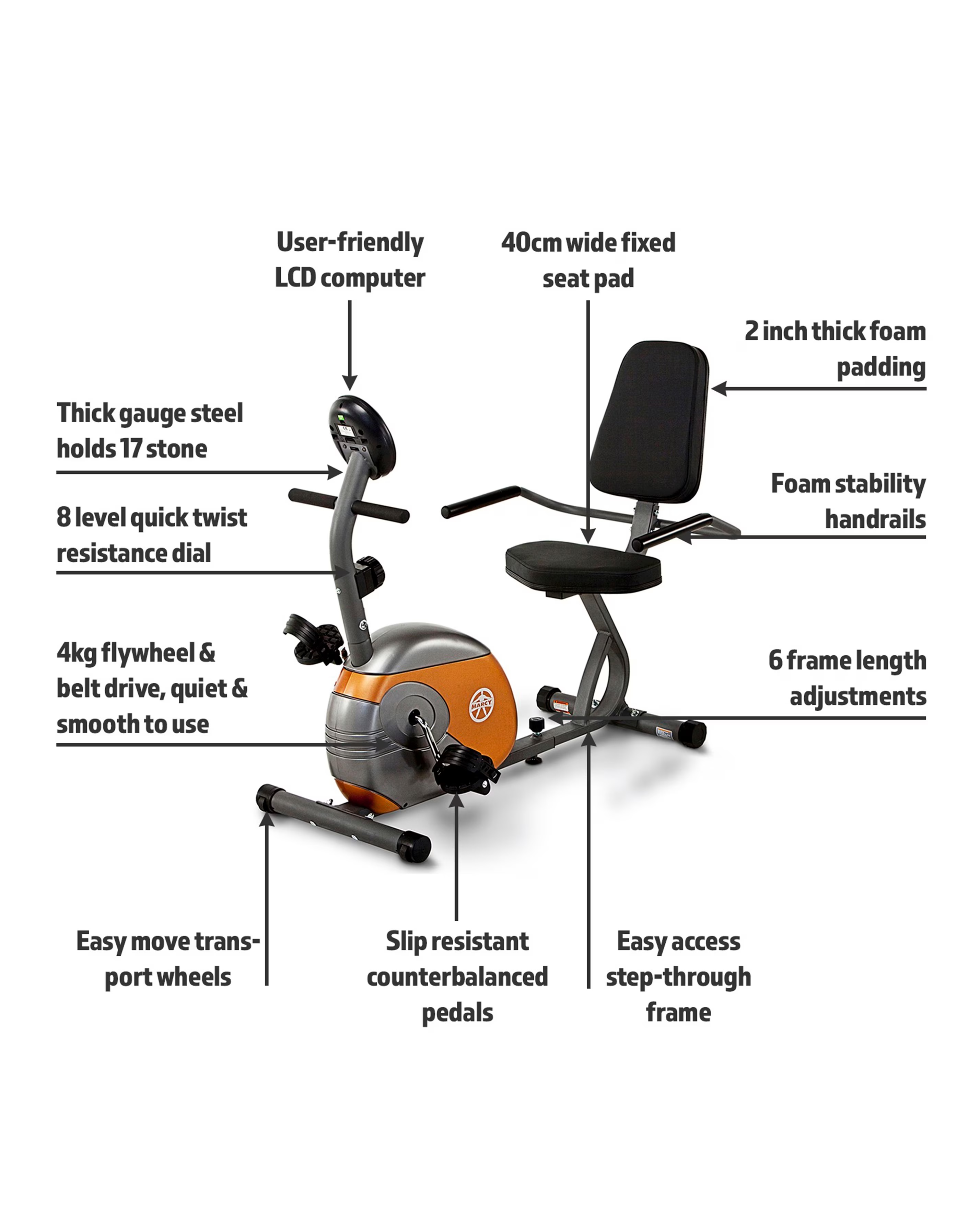 Marcy Start Recumbent Exercise Bike 4 Marcy Start Recumbent Exercise Bike
