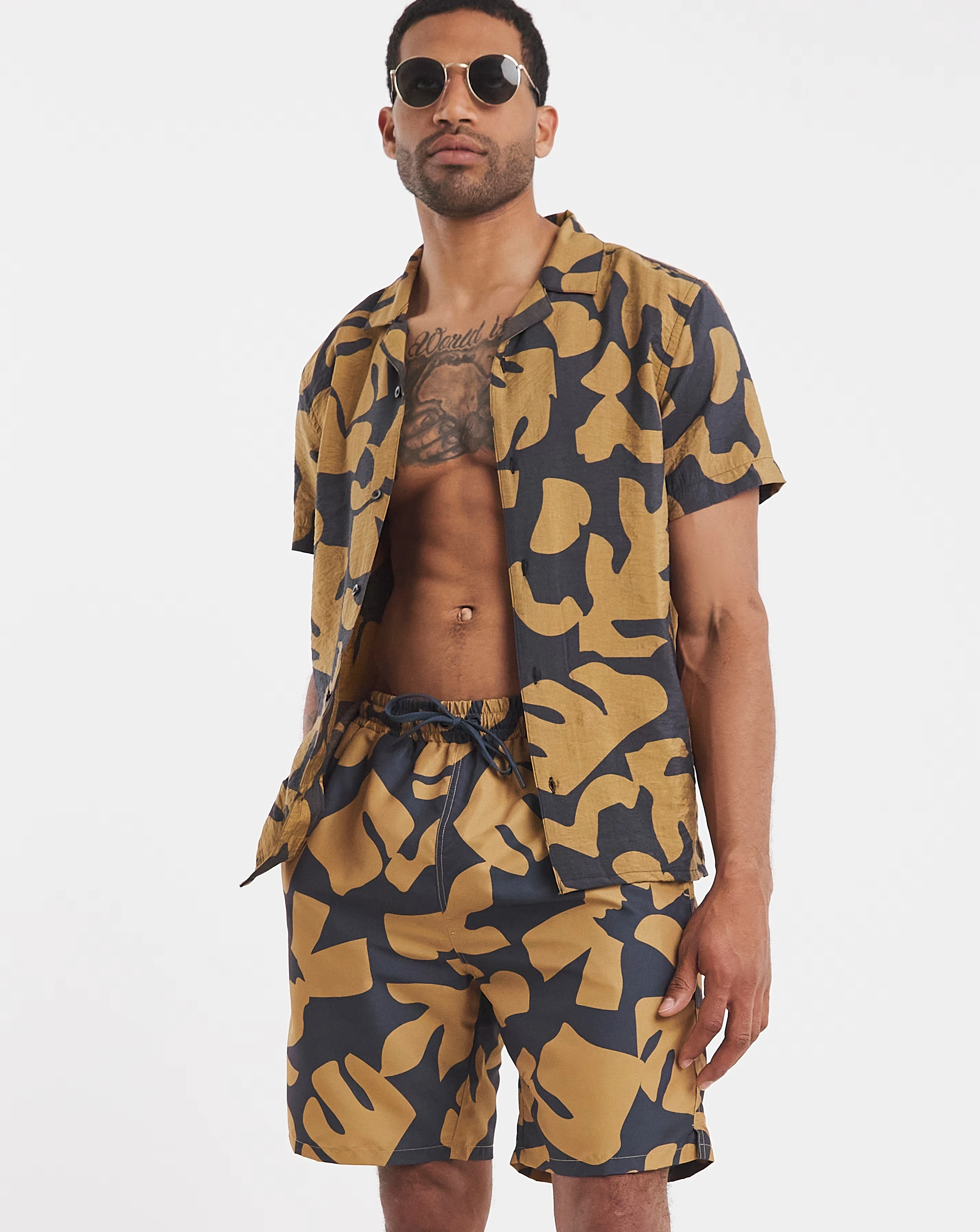Abstract Palm Printed Swim 1 Abstract Palm Printed Swim