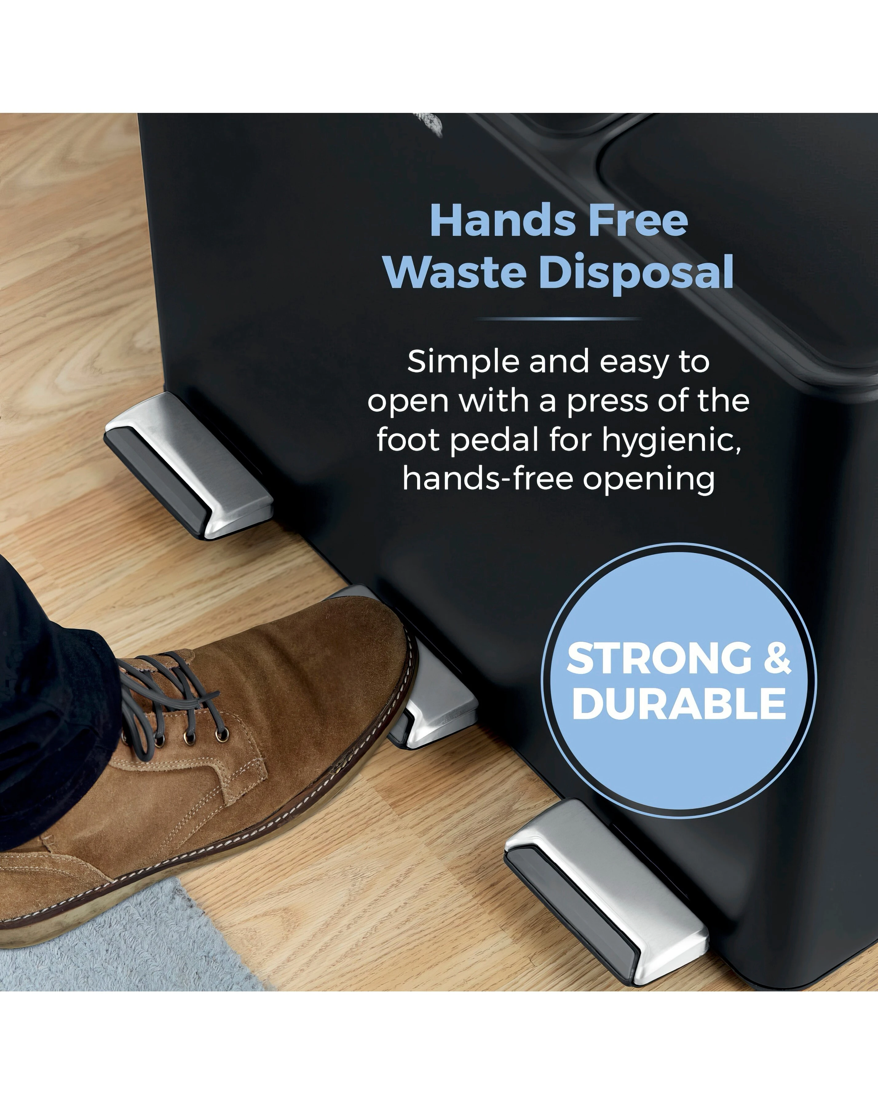 Tower 45L Black Recycling Pedal Bin 6 Tower 45L Black Recycling Pedal Bin