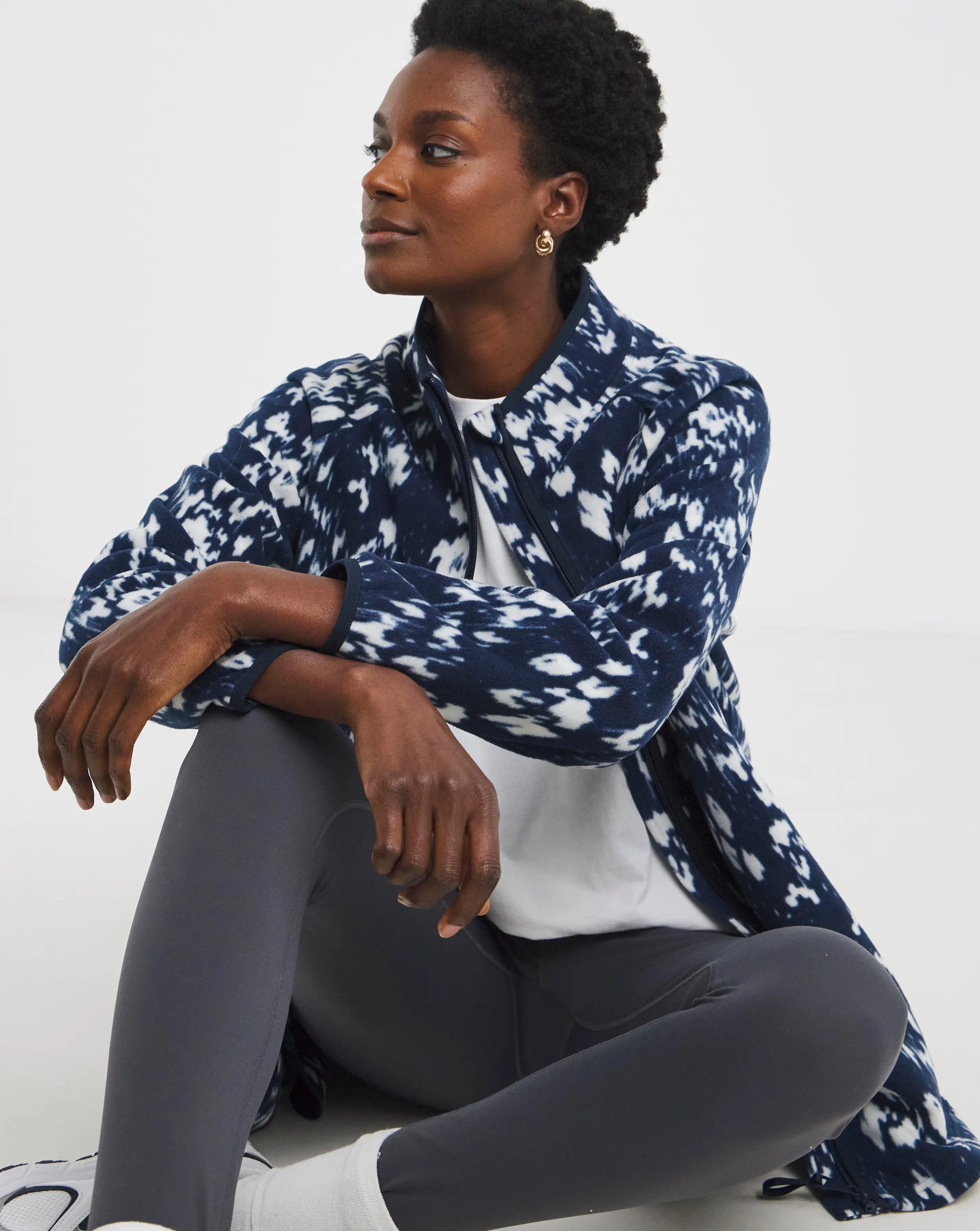 Zip Through Longline Fleece