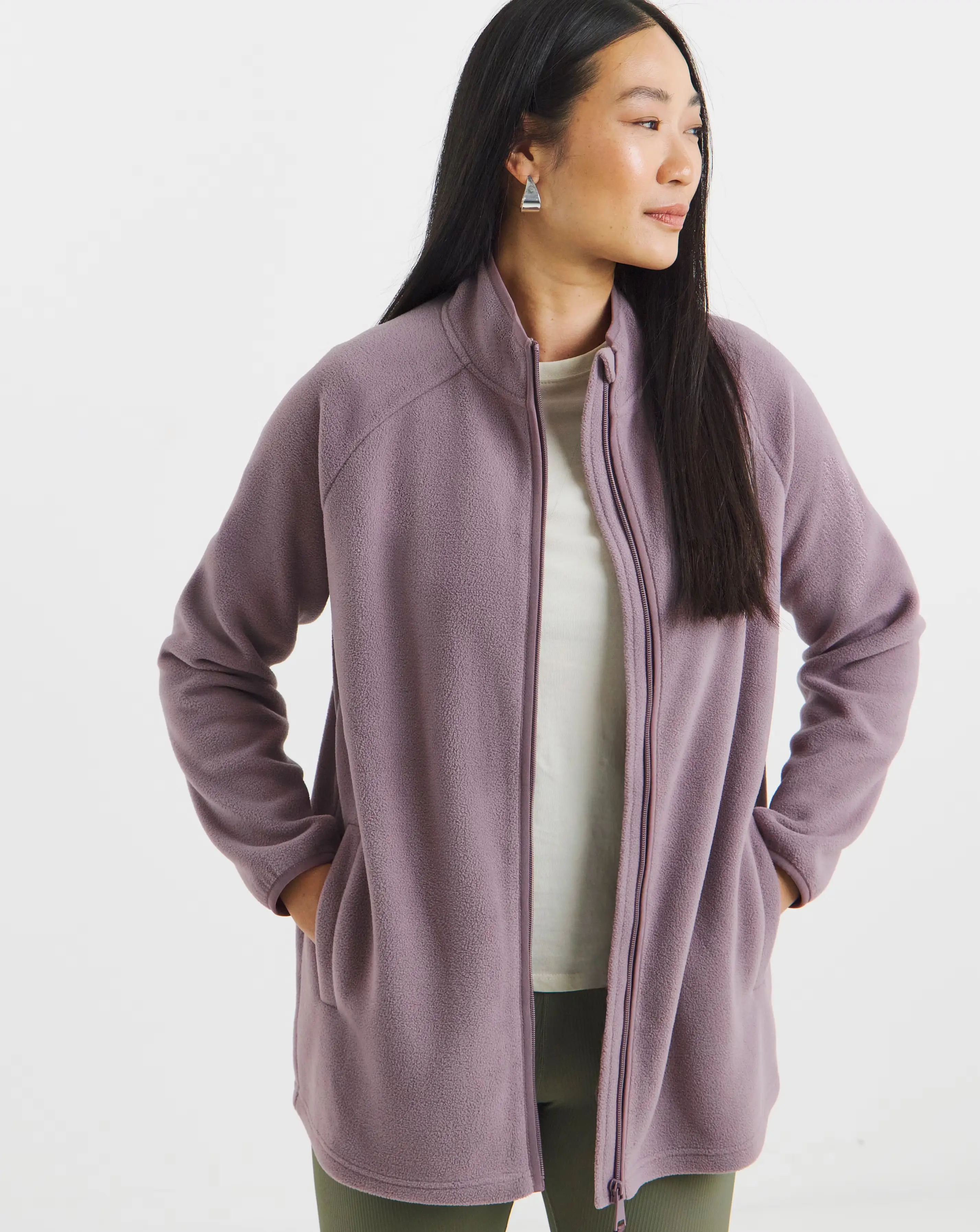 Zip Through Longline Fleece