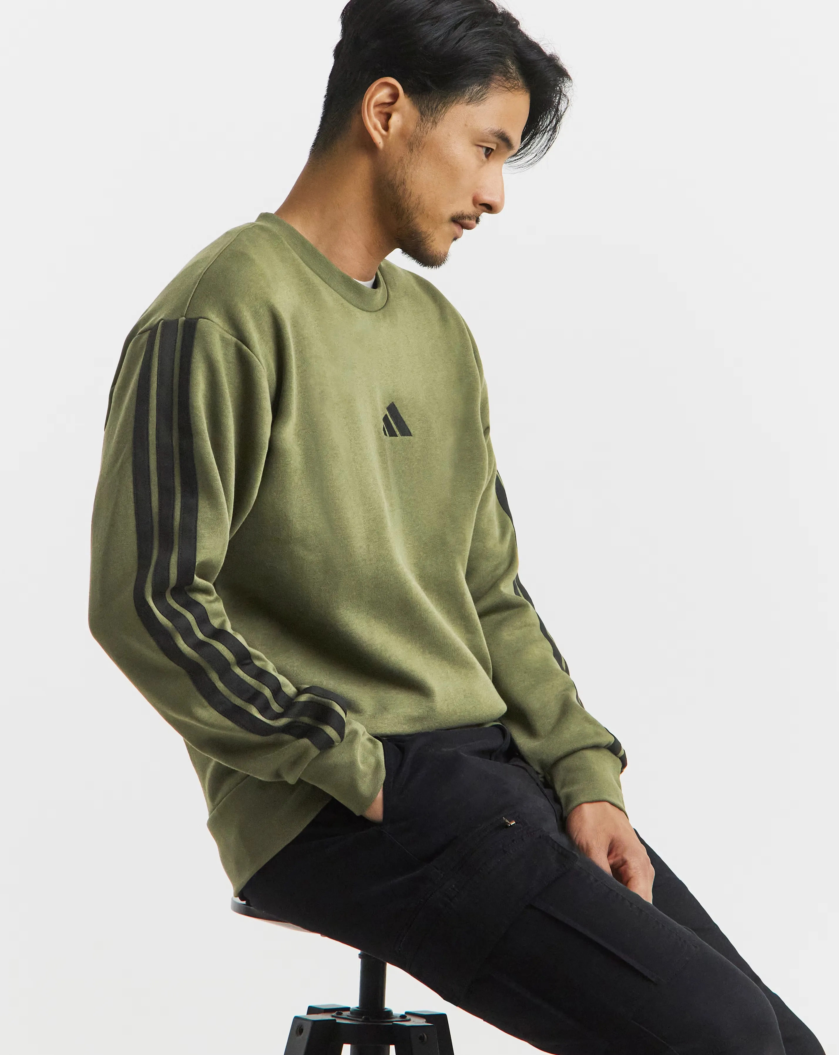 adidas 3 Stripes Fleece Sweatshirt 4 adidas 3 Stripes Fleece Sweatshirt