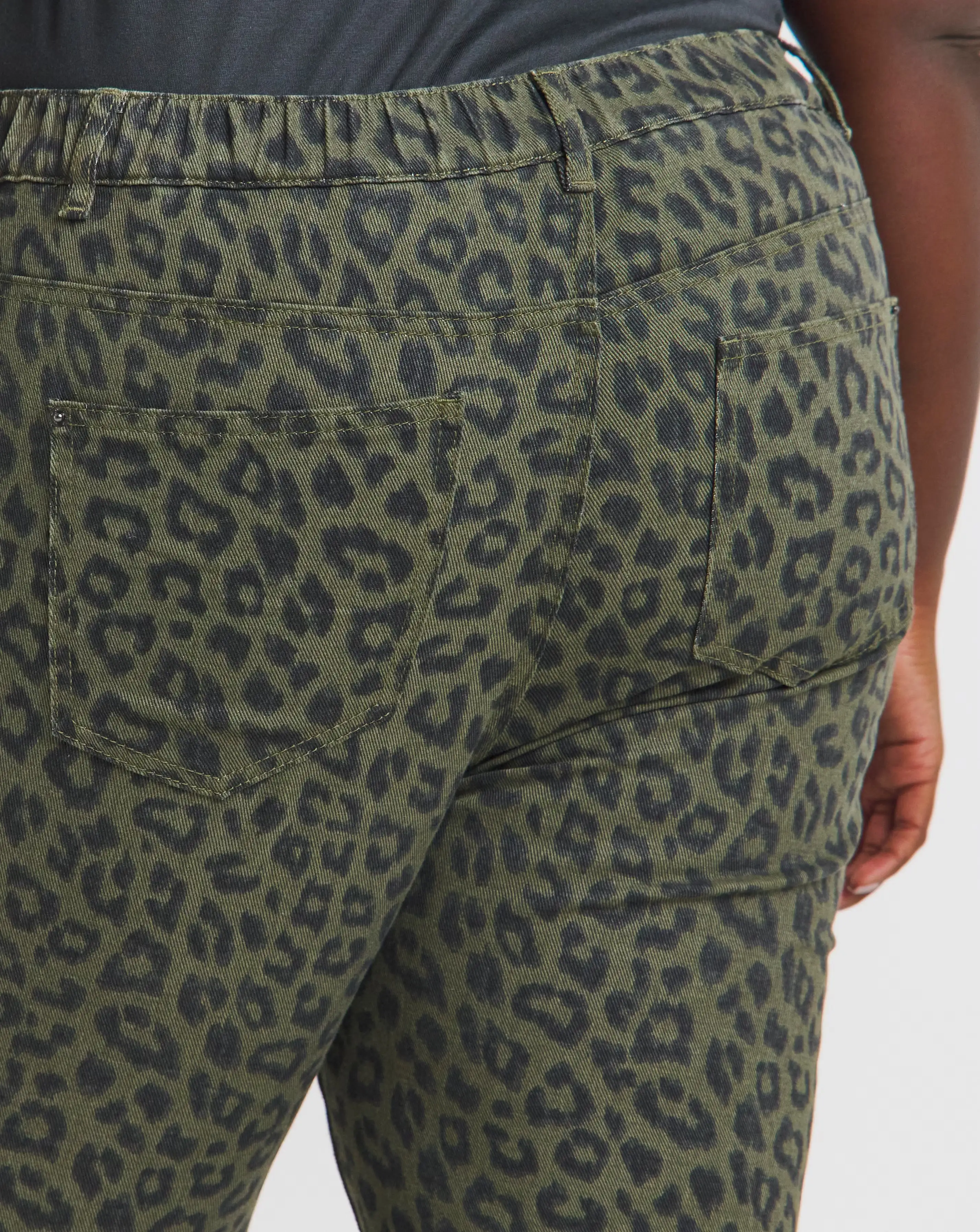 Simply Be Olive Leopard Straight Leg Jeans 5 Simply Be Olive Leopard Straight Leg Jeans