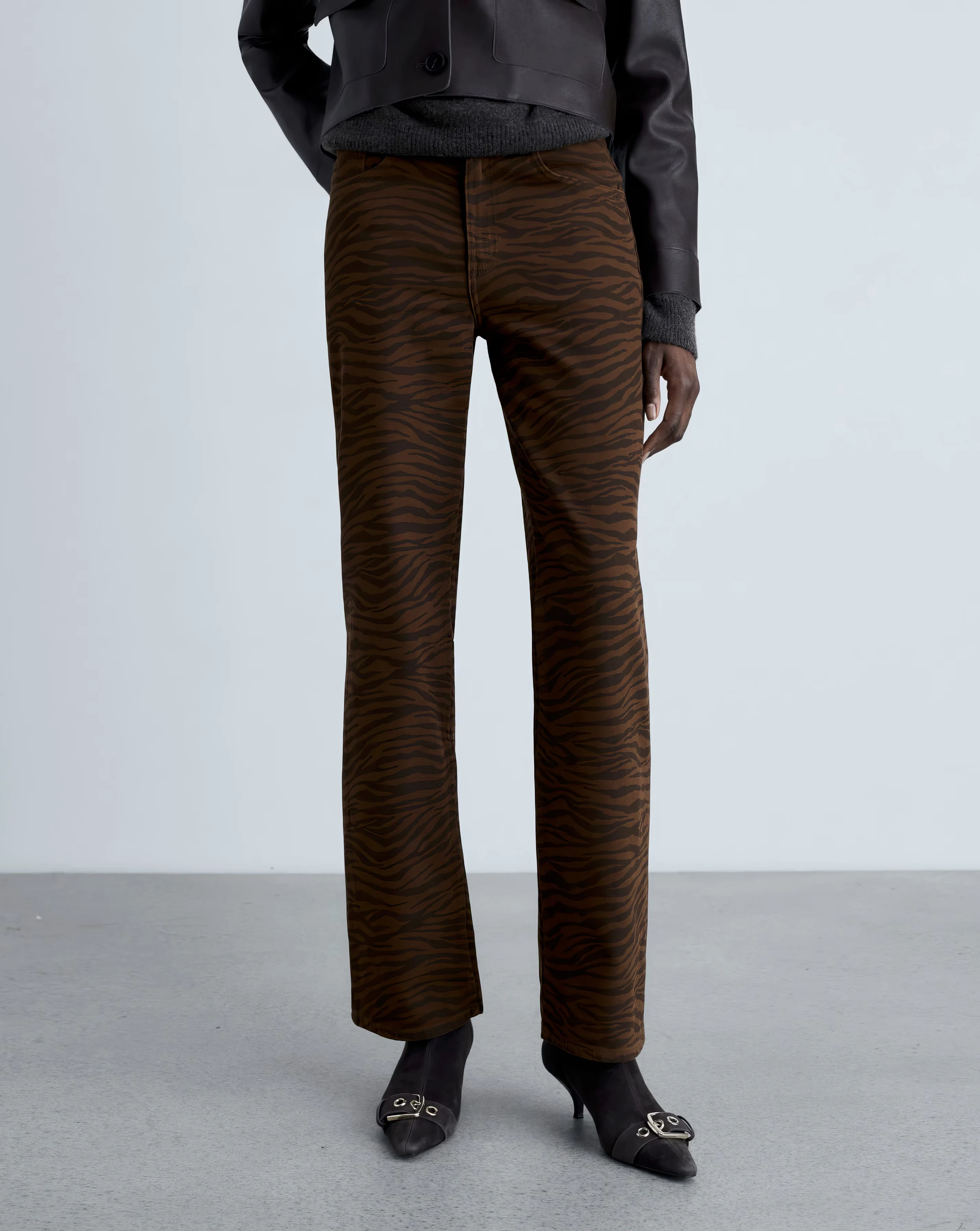 Mango Zebra Print Straight Jeans 1 Mango Zebra Print Straight Jeans
