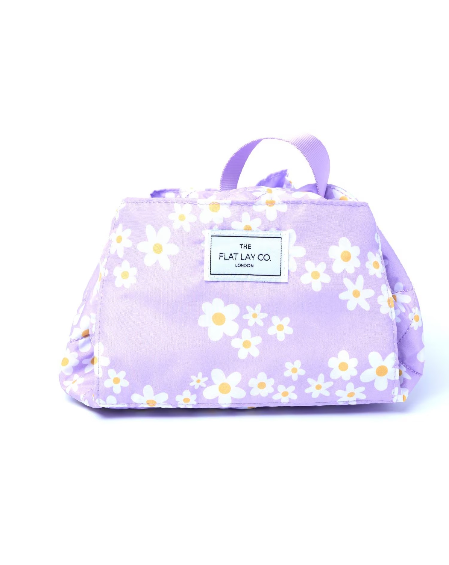 The Flat Lay Co. Drawstring Makeup Bag in Lilac Daisy 1 The Flat Lay Co. Drawstring Makeup Bag in Lilac Daisy
