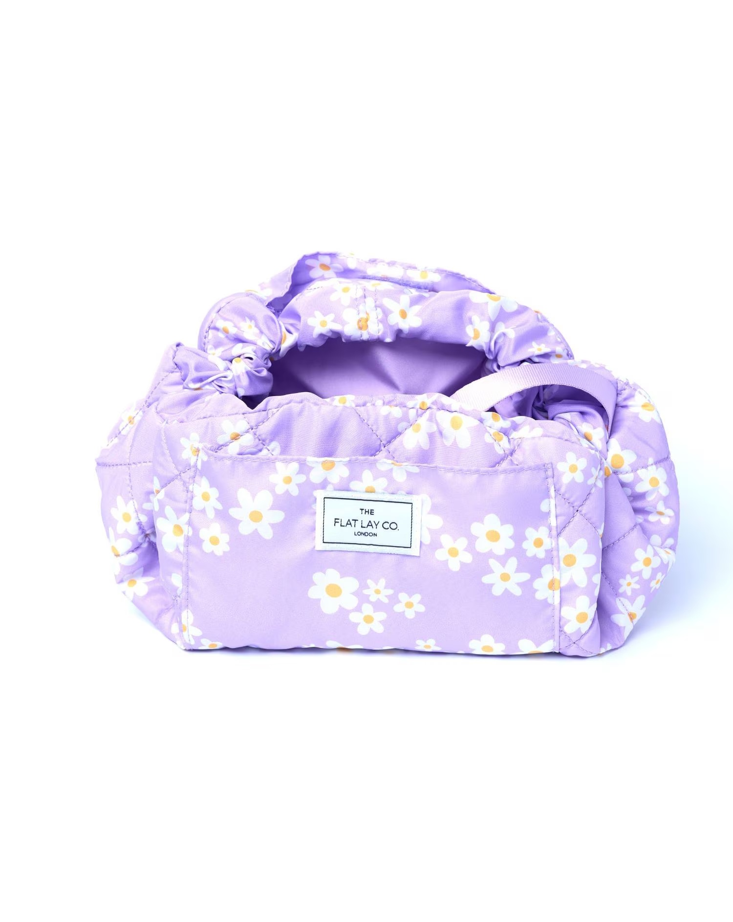 The Flat Lay Co. Drawstring Makeup Bag in Lilac Daisy 2 The Flat Lay Co. Drawstring Makeup Bag in Lilac Daisy